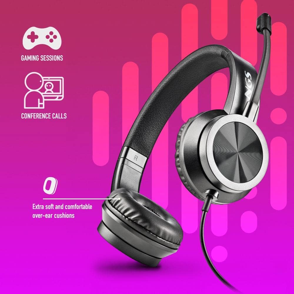 Ngs MSX11 PRO - Cuffie On-Ear con Microfono, Nero - immagine 2