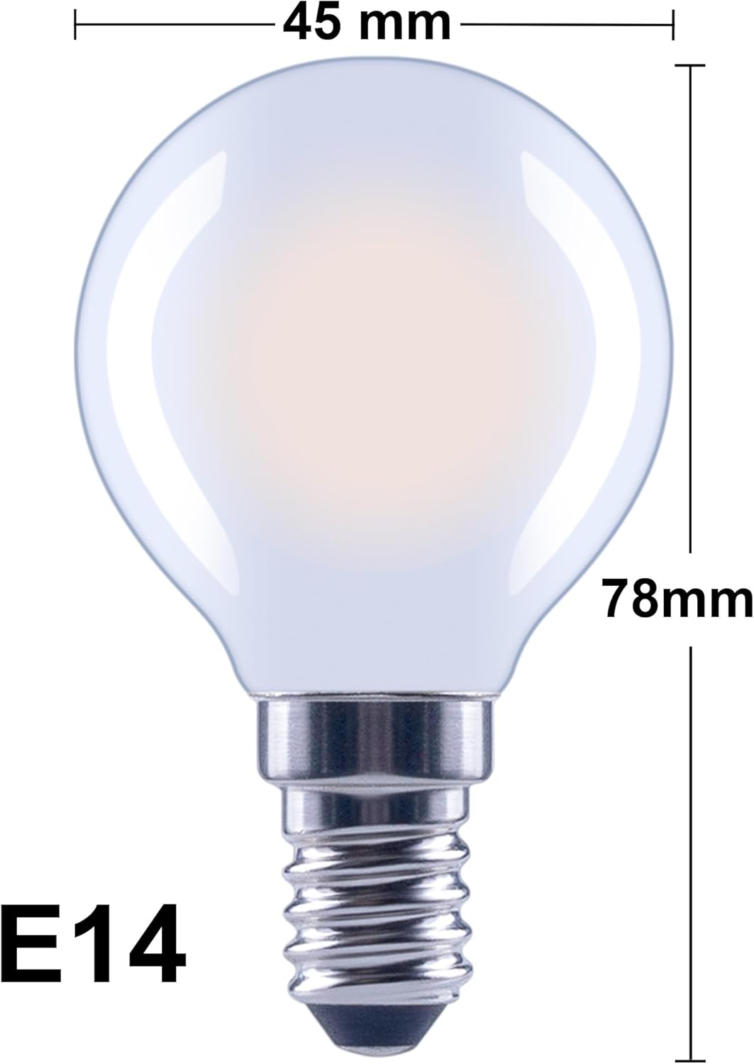 Greenandco 10 Lampadine Filamento LED E14 G45 3,8W - immagine 5