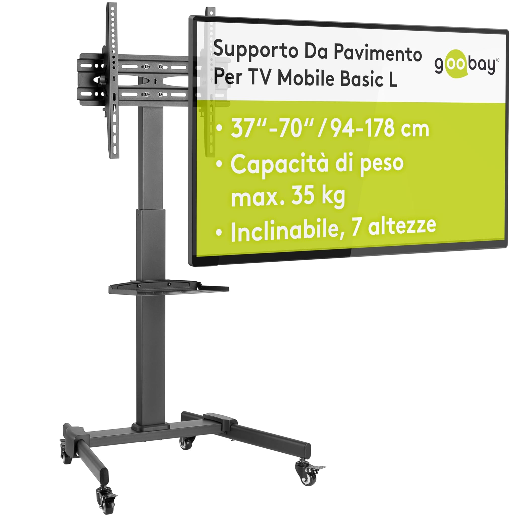 Goobay 59507 - Supporto Mobile TV/Monitor 37-70"