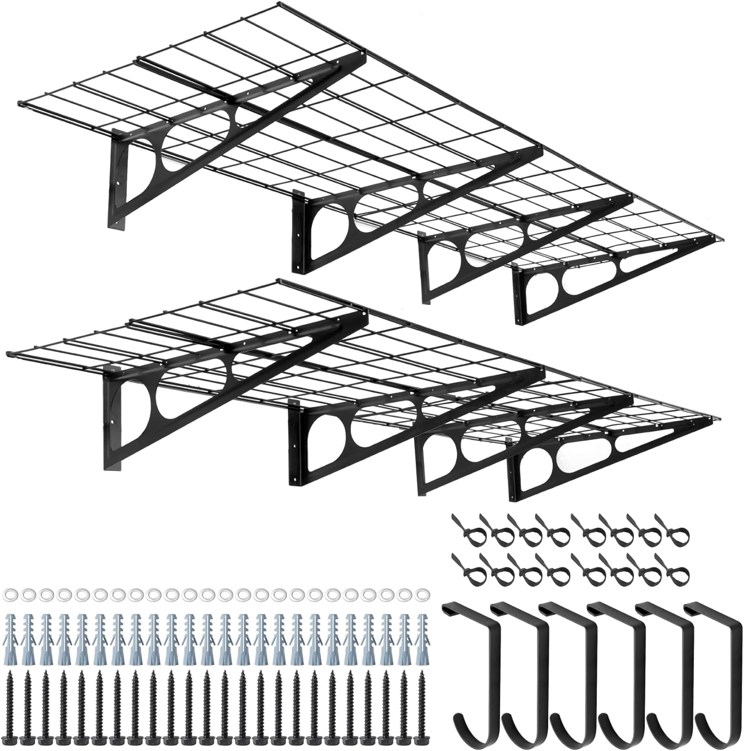 Mensole da Garage in Metallo 61 x 182,9 cm con Ganci