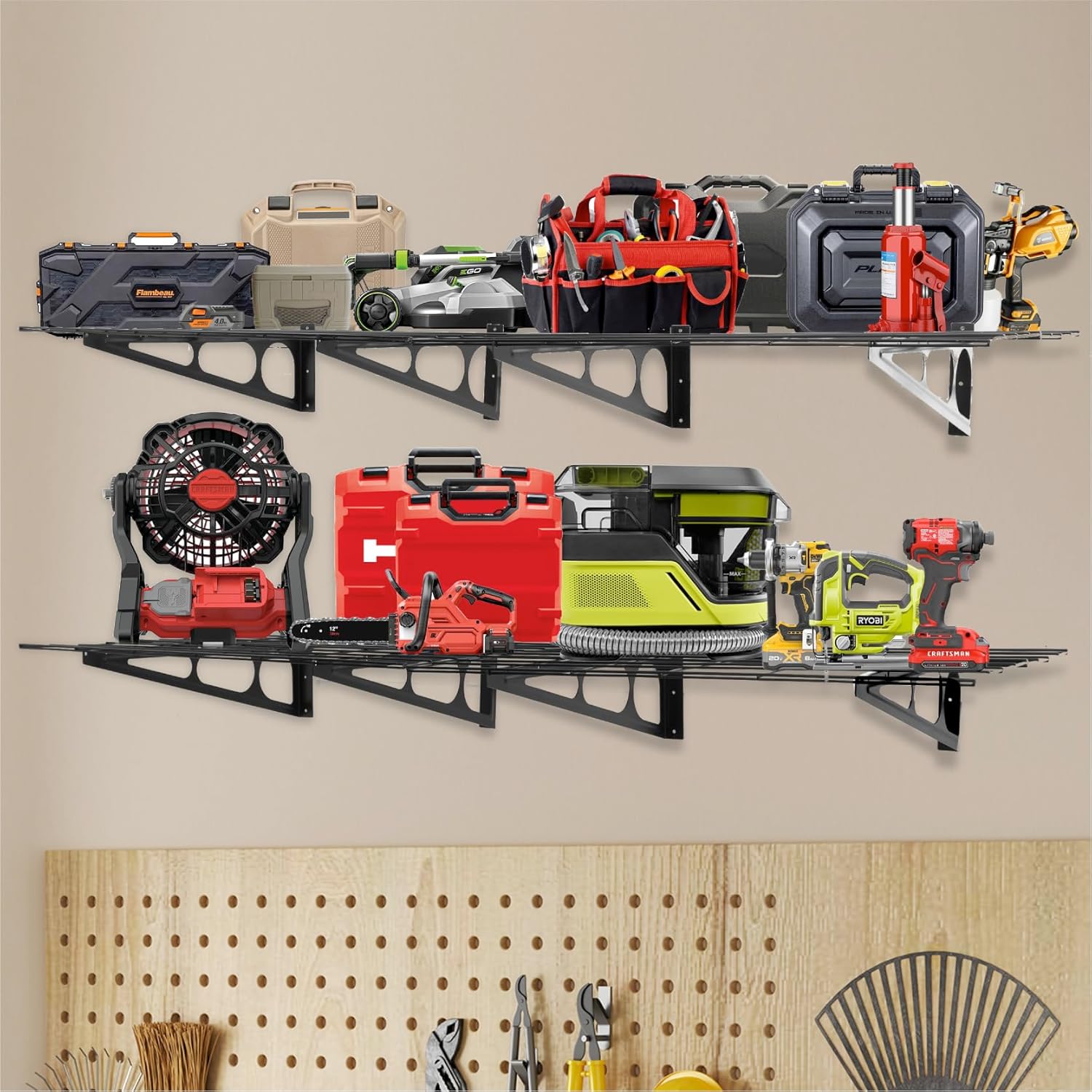 Mensole da Garage in Metallo 61 x 182,9 cm con Ganci - immagine 2