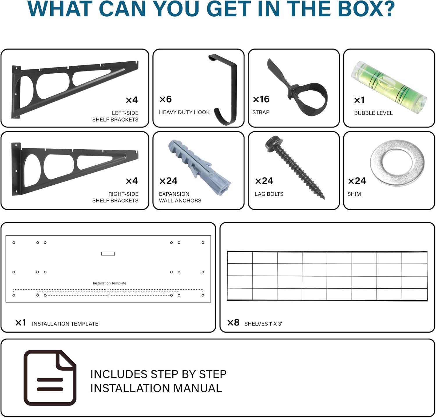 Mensole da Garage in Metallo 61 x 182,9 cm con Ganci - immagine 7