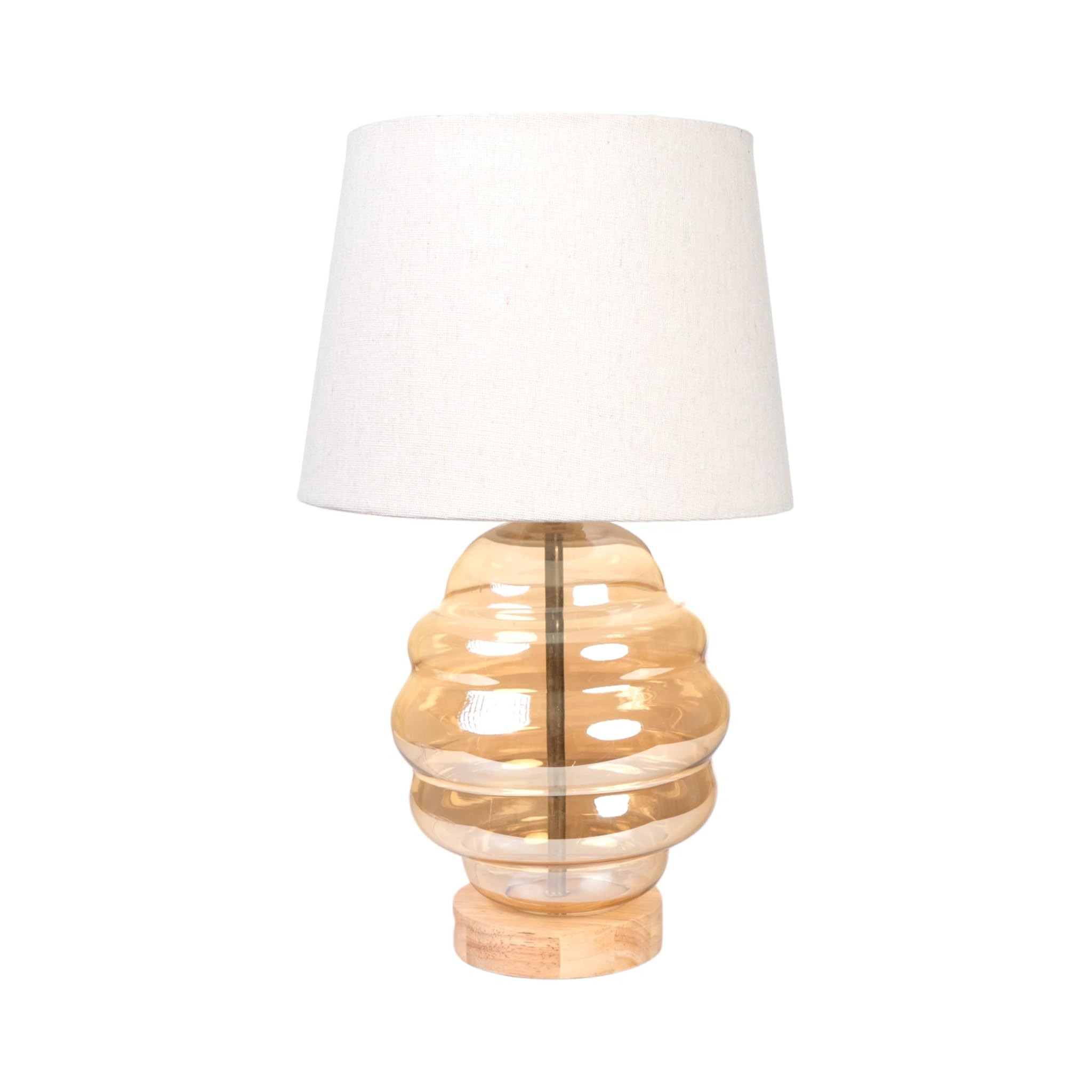 LAMPARA VIDRIO BEIGE C/PANTALLA