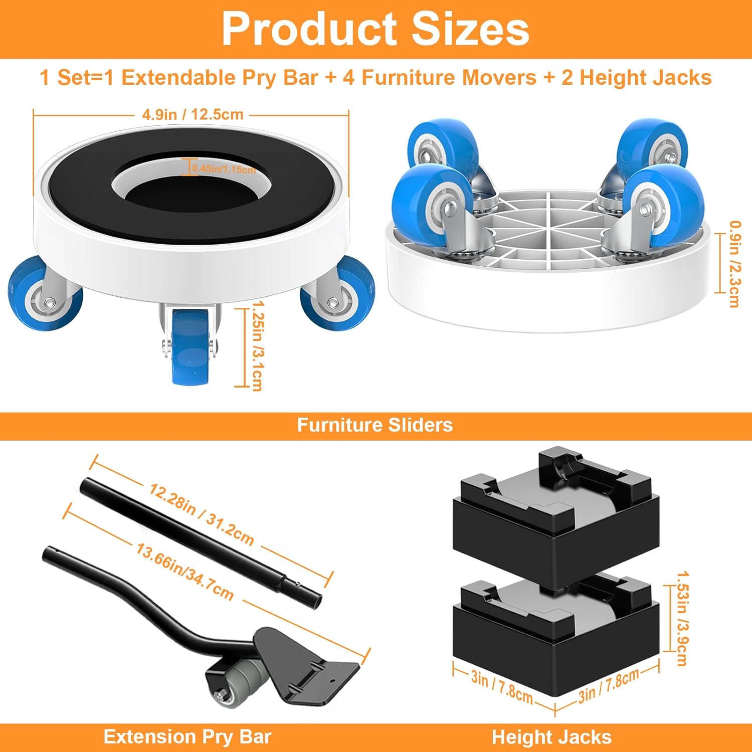 Niuxx Sollevatore Mobili con Ruote Girevoli 360° - immagine 2
