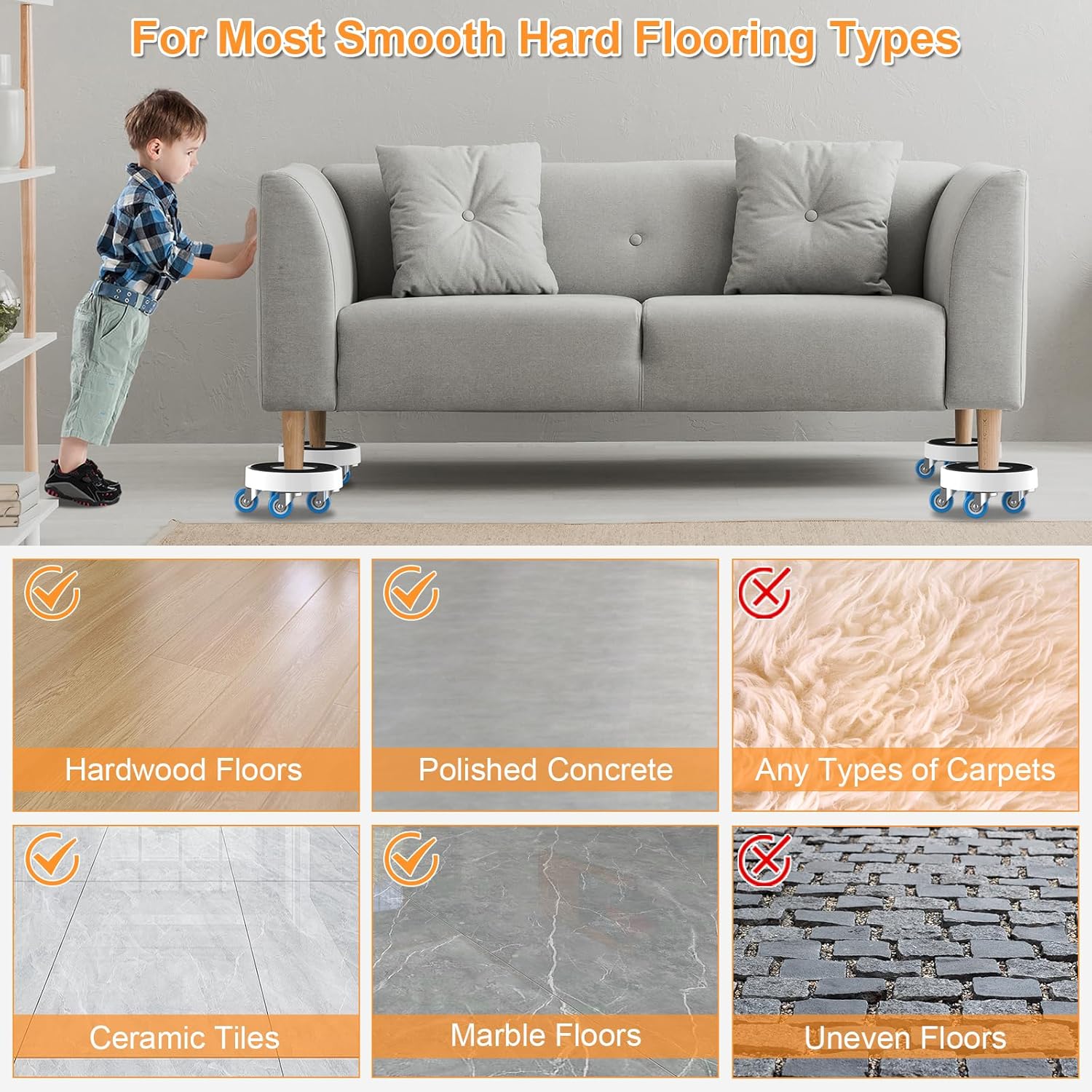 Niuxx Sollevatore Mobili con Ruote Girevoli 360° - immagine 4