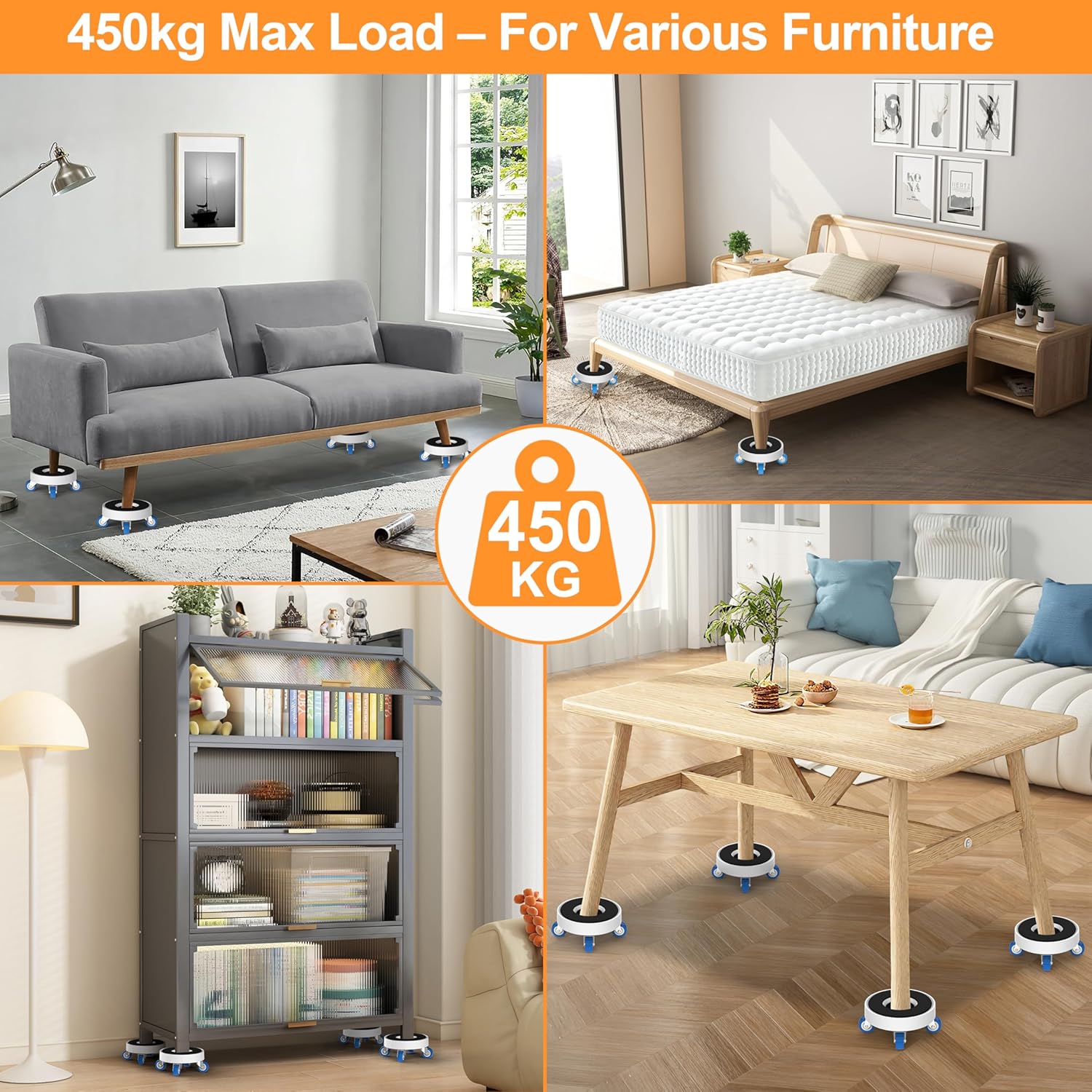 Niuxx Sollevatore Mobili con Ruote Girevoli 360° - immagine 6