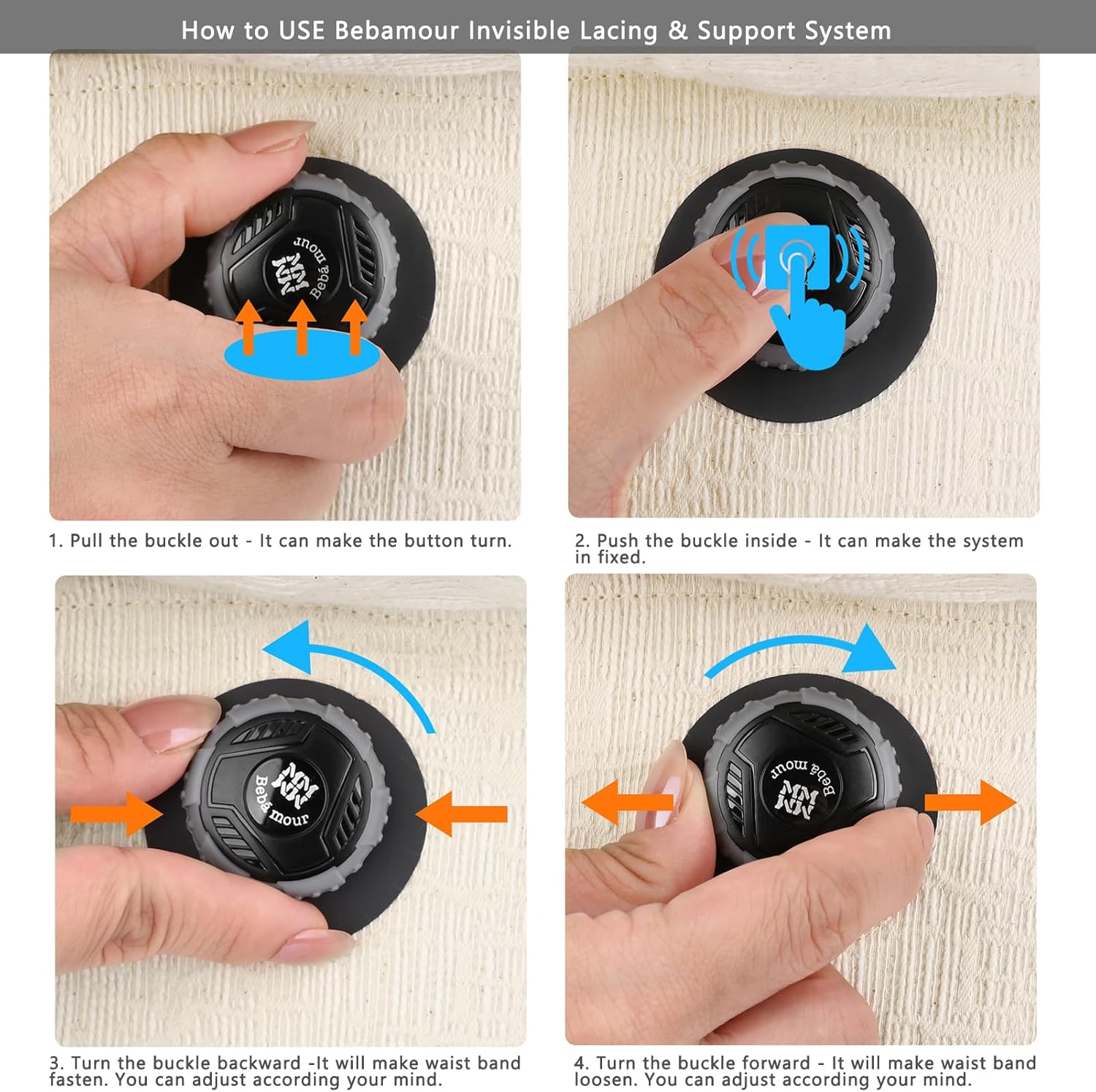 Bebamour Marsupio Ergonomico in Cotone, Beige - immagine 6