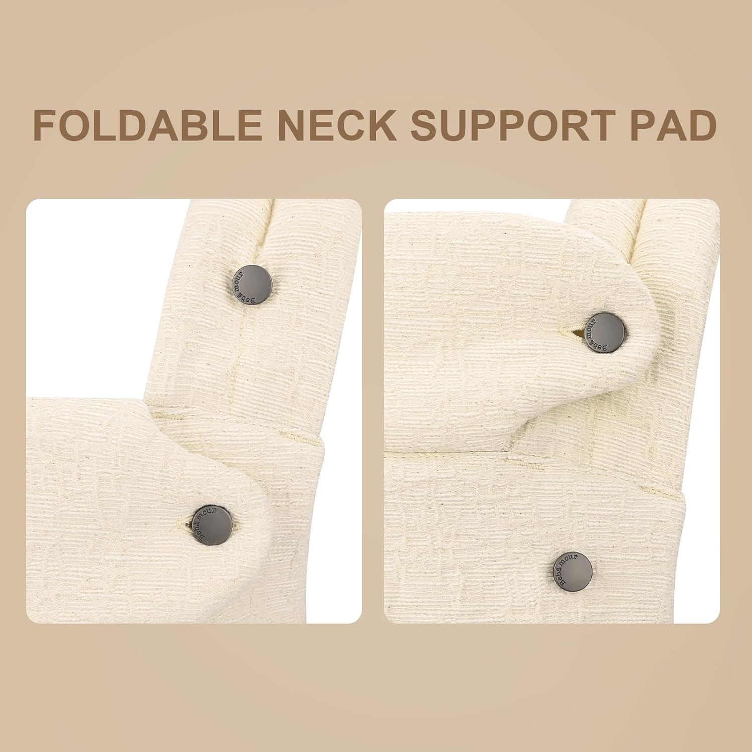 Bebamour Marsupio Ergonomico in Cotone, Beige - immagine 7