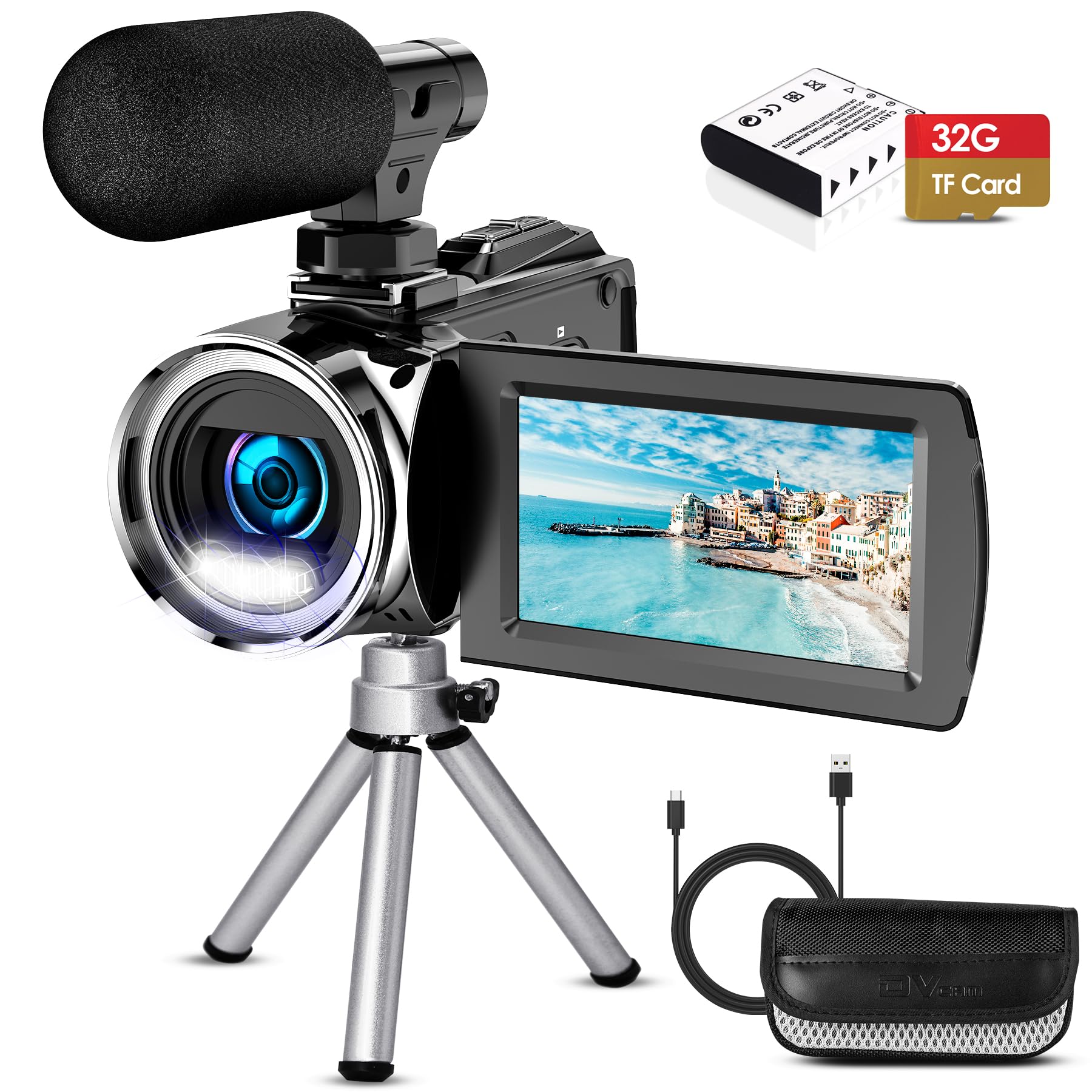 Videocamera 4K 36MP 30FPS con Schermo IPS Girevole