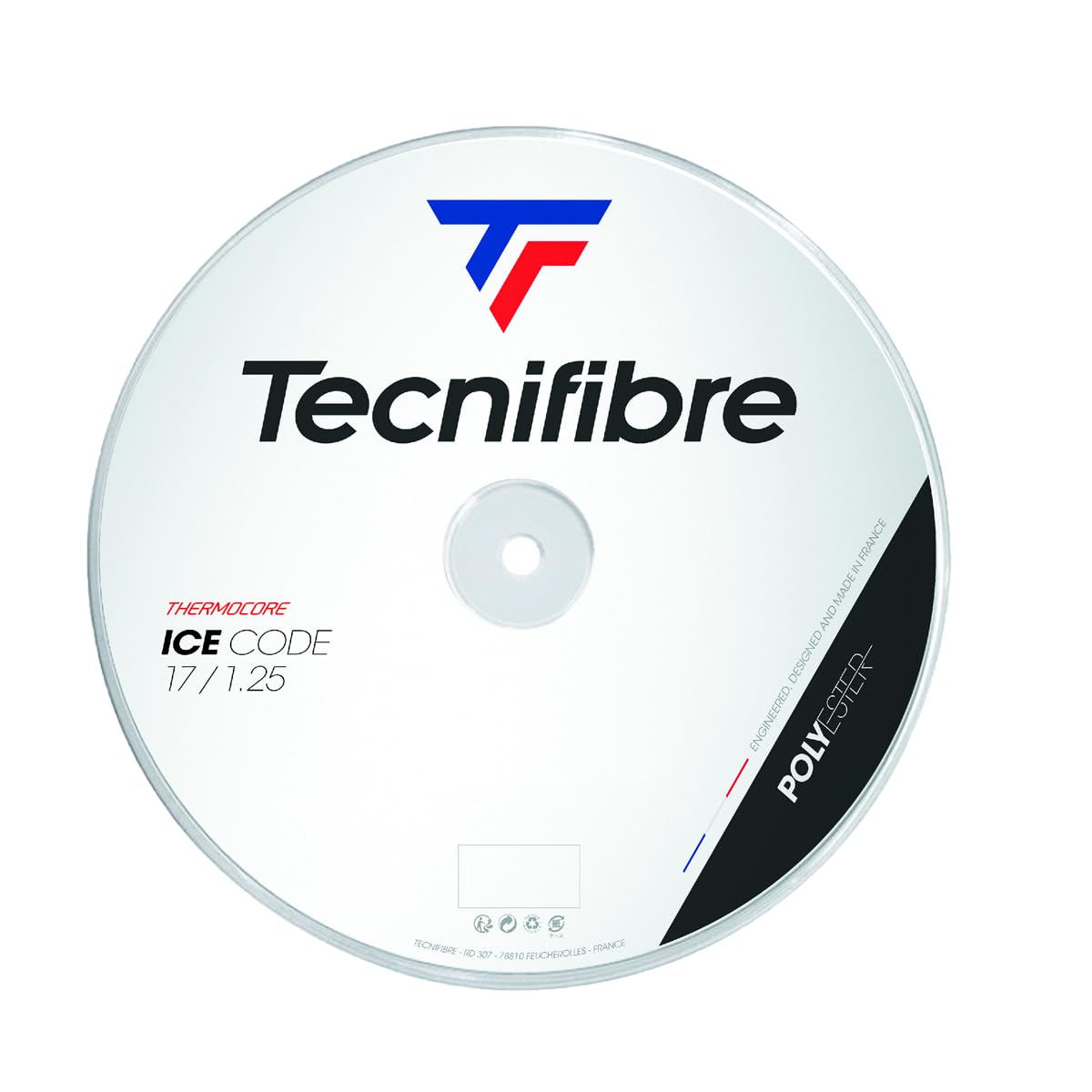Tecnifibre Bobina 200M-ICE Codice Calibro 1.30 Corda da Tennis Adulto, Bianco