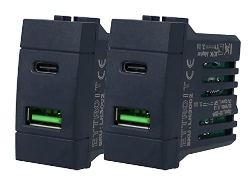 Serie Civile Compatibile Bticino Living Light - 2 Prese USB