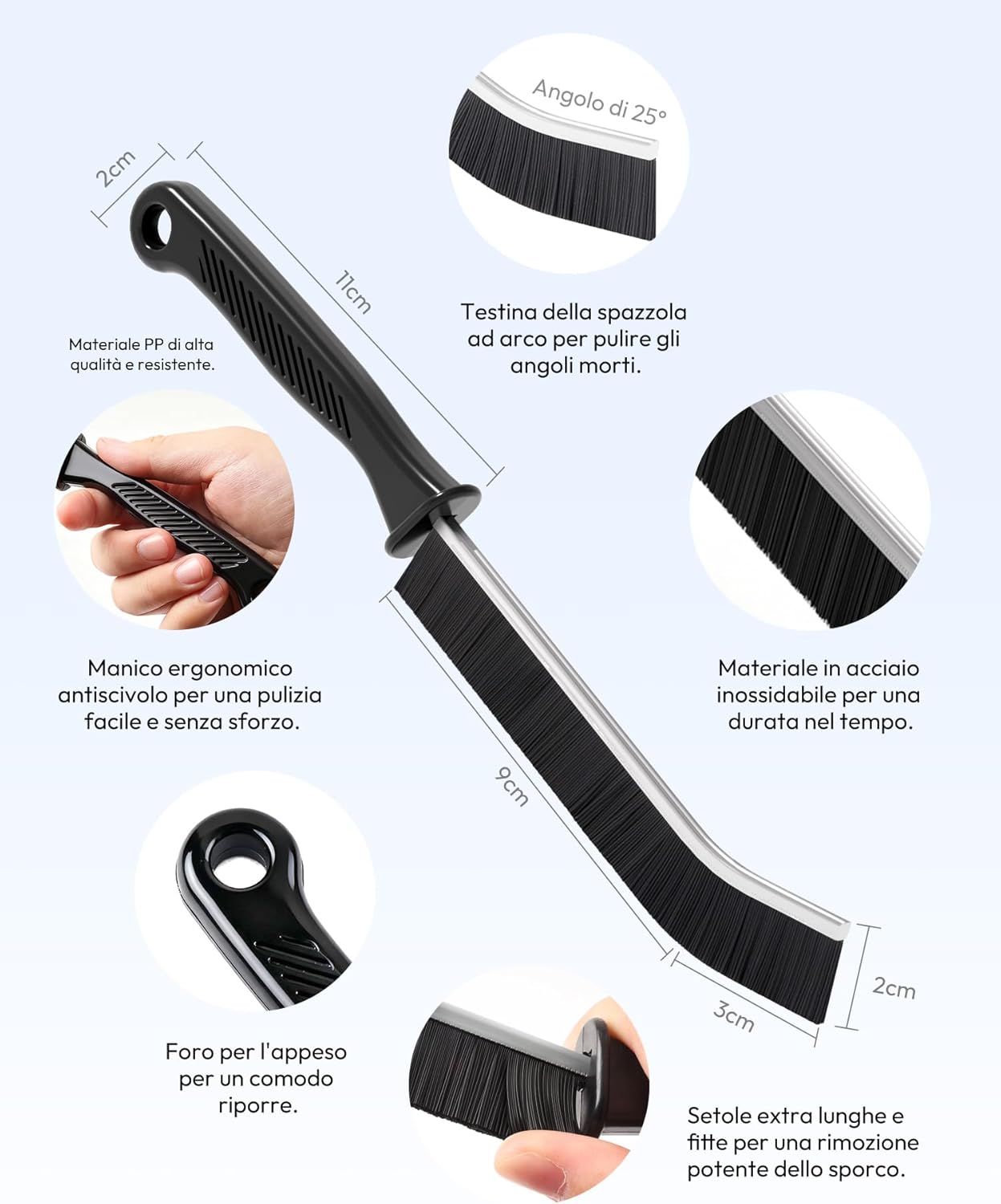 Spazzola per Pulire Doccia e Fessure - 10 Pezzi - immagine 2