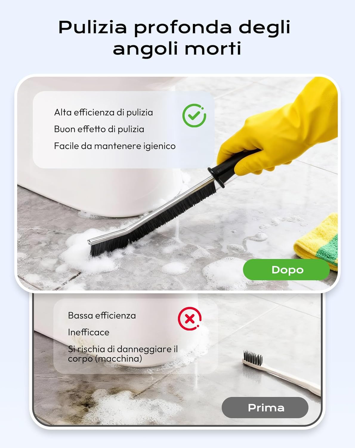 Spazzola per Pulire Doccia e Fessure - 10 Pezzi - immagine 3