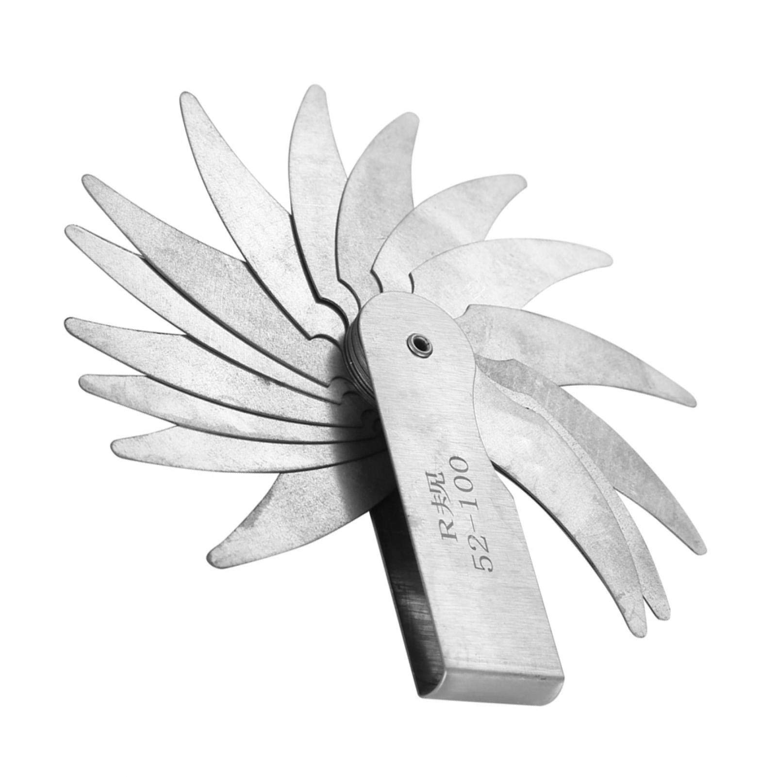 Misuratore del Raggio, Raggio Strumento di Misura Convesso Concavo in Acciaio Inossidabile R1-6.5 / R7-14.5 / R15-25 / R25-50 / R52-100mm (R52-100MM)