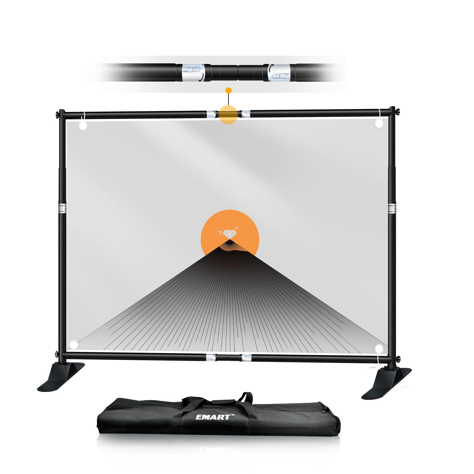 Emart Supporto per Banner e Fondale Fotografico 3x2,4m