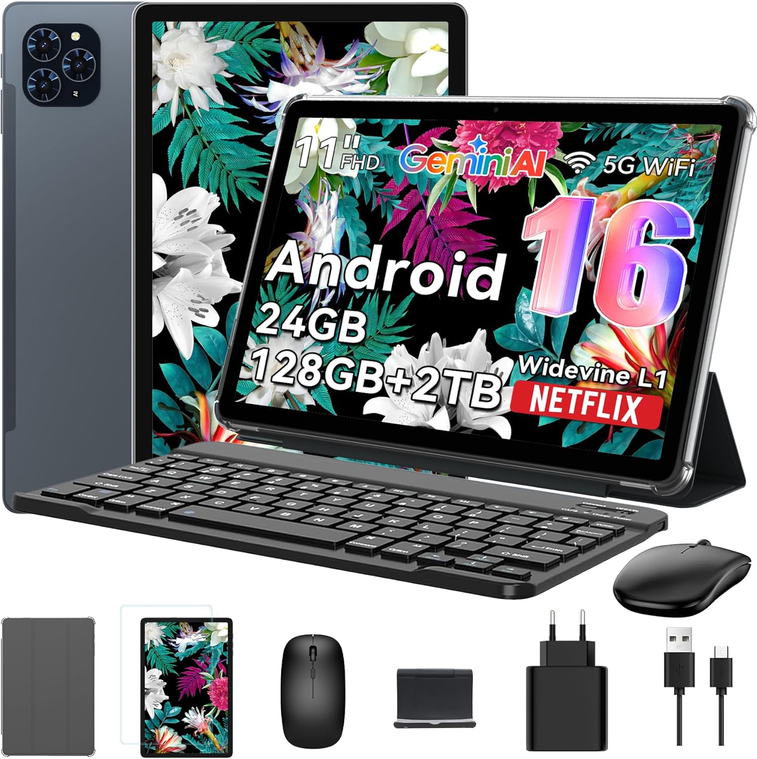 Tablet Android 16 con Tastiera e Penna, Display FHD 11" - immagine 1