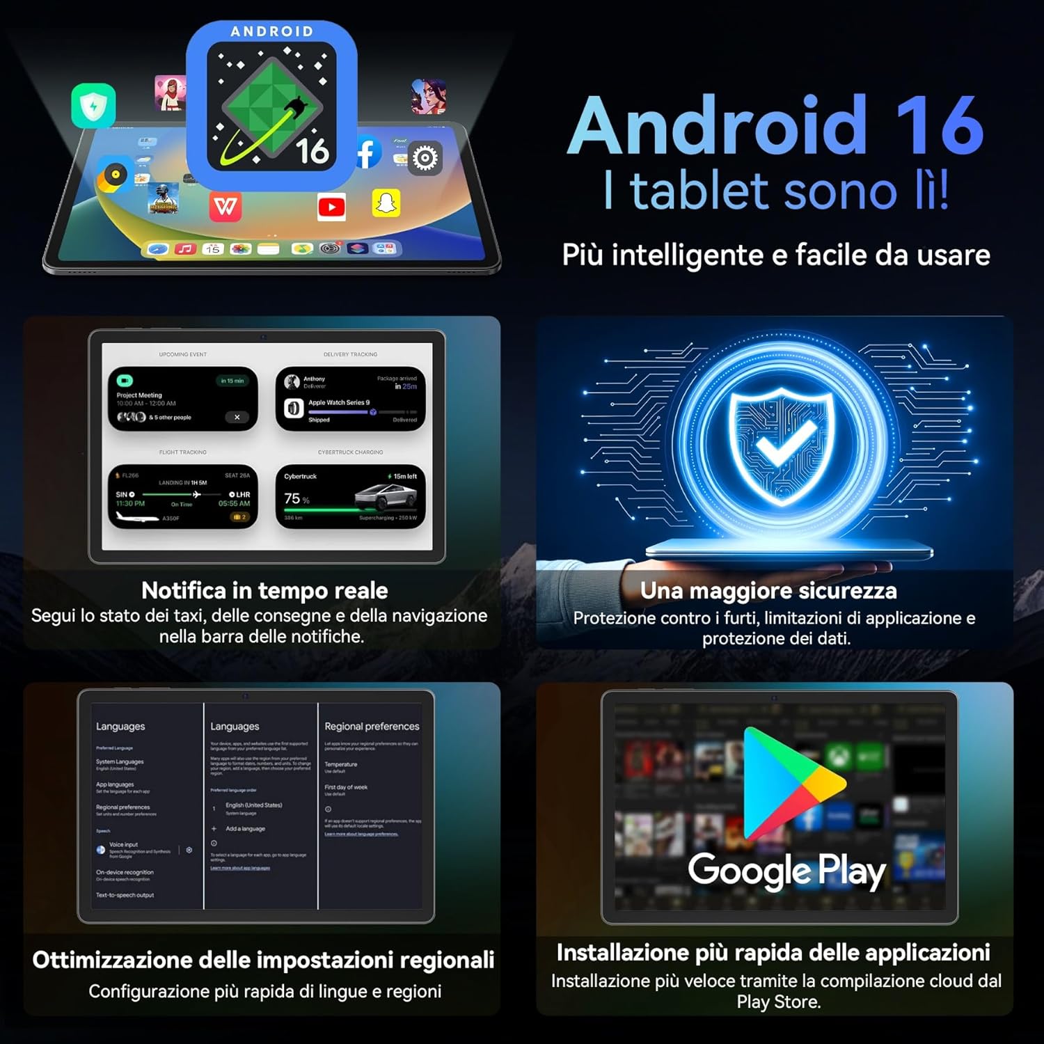 Tablet Android 16 con Tastiera e Penna, Display FHD 11" - immagine 4