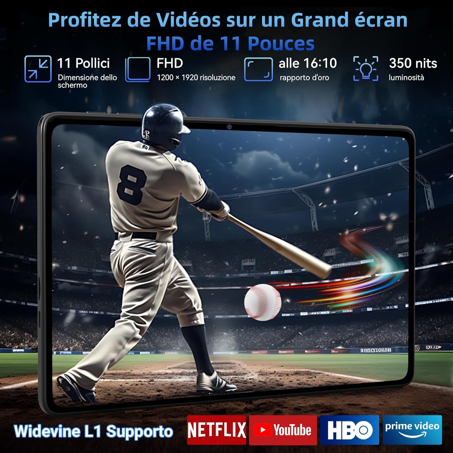 Tablet Android 16 con Tastiera e Penna, Display FHD 11" - immagine 5