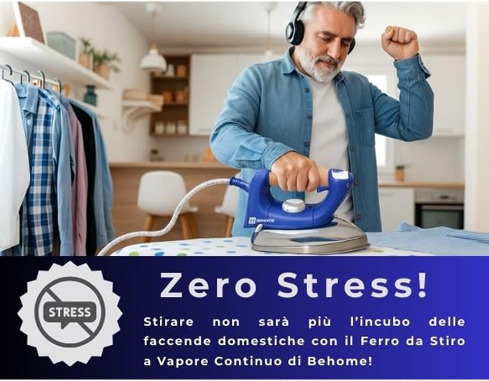 Behome Ferro da Stiro a Vapore con Caldaia 2200W - immagine 7