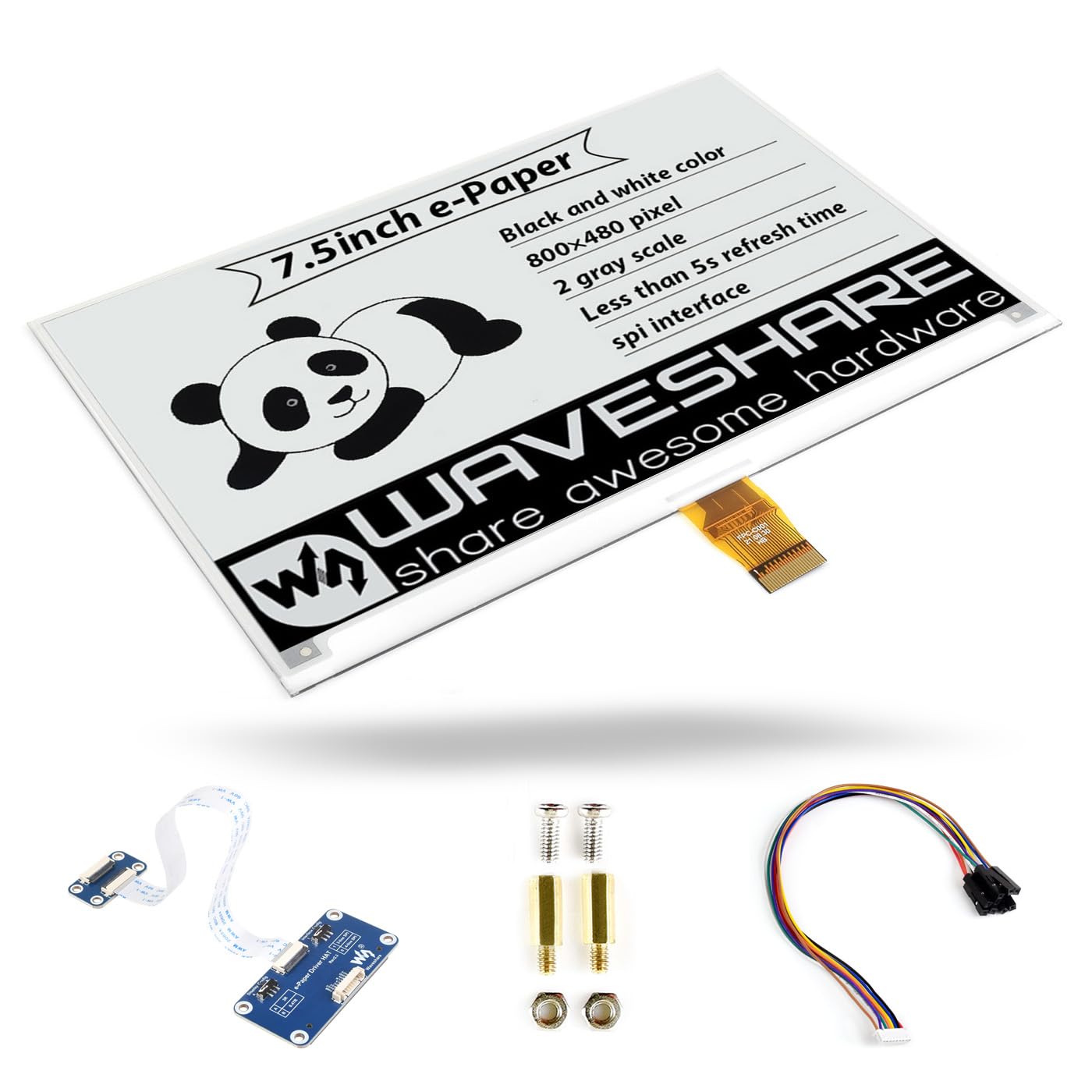 Luckfox 7.5-inch e-Paper con PCB 800x480 Pixel