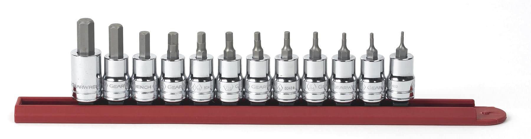 GEARWRENCH Set di chiavi a bussola esagonali SAE - 80581, 12 pezzi