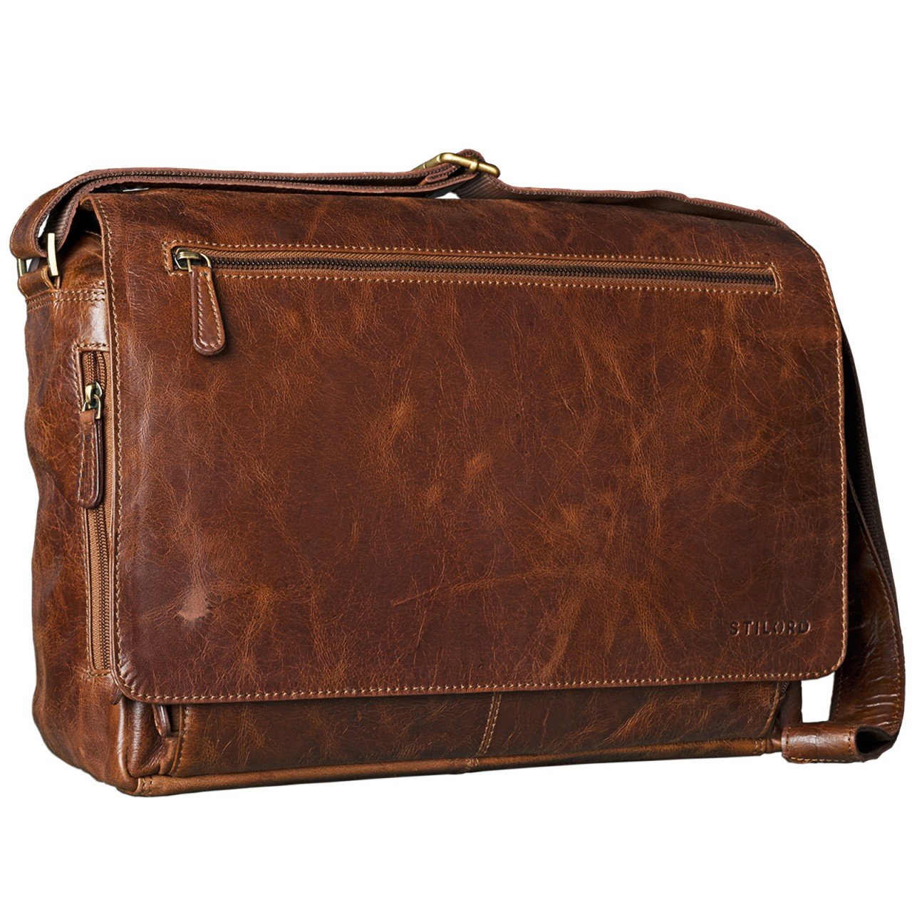 STILORD 'Jan' Borsa Messenger PC in Vera Pelle