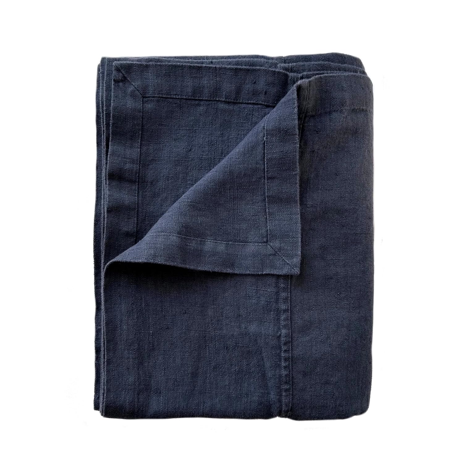 JOWOLLINA Copriletto Rasa in 100% lino slavato (vintage nero, 170 x 260 cm)