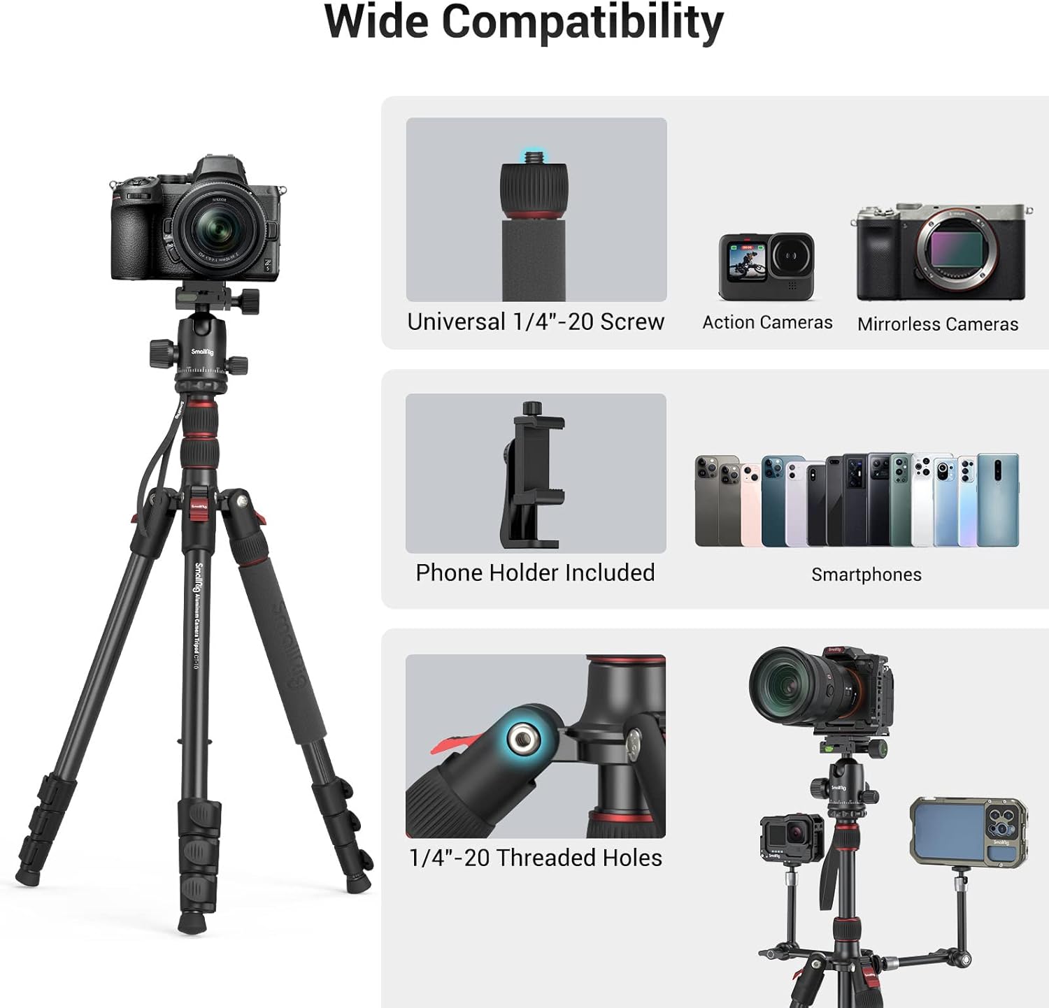 Smallrig Treppiede Monopiede in Alluminio 182cm - immagine 7