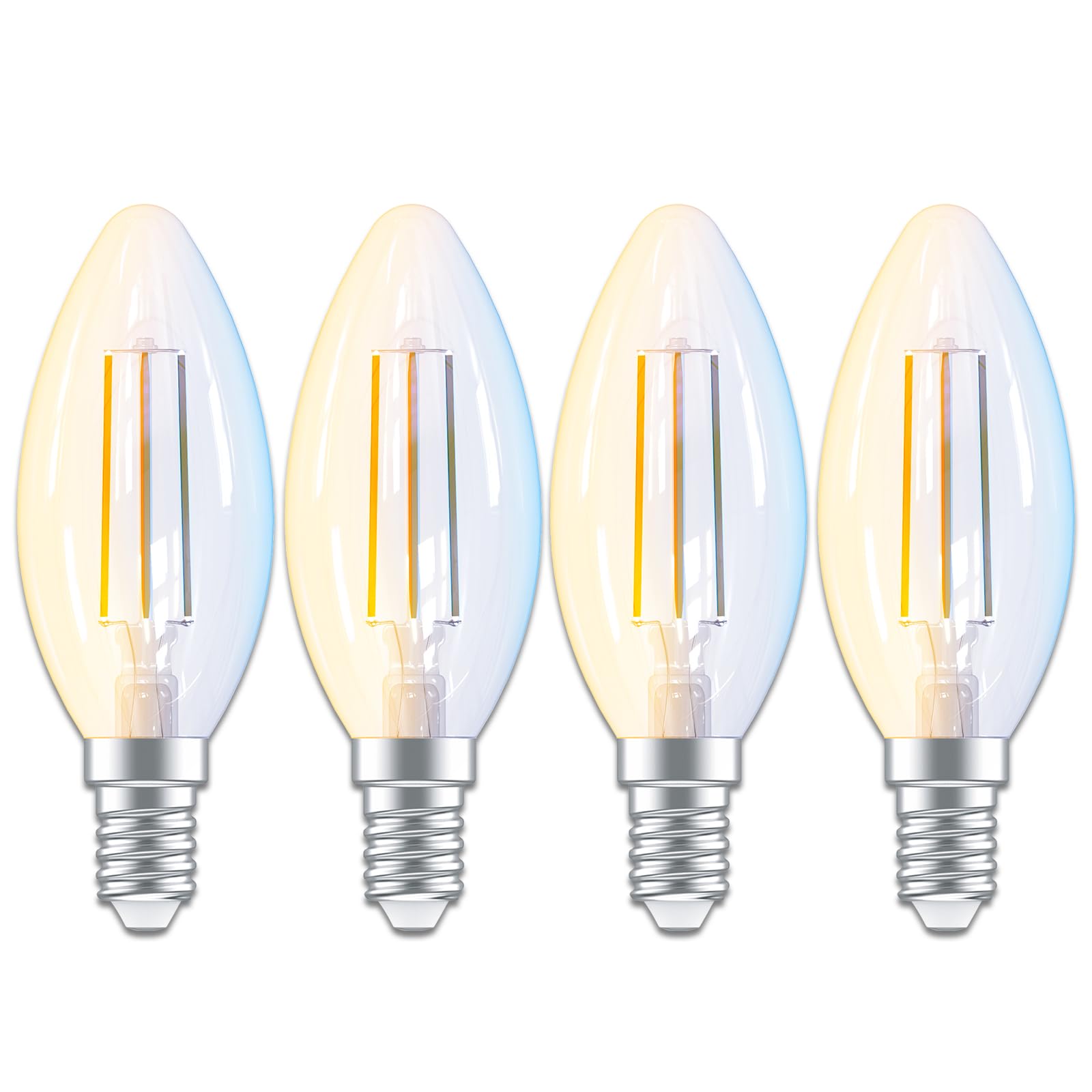 Antela Lampadine Alexa Filamento E14 C35, 4,5W 4 Pezzi