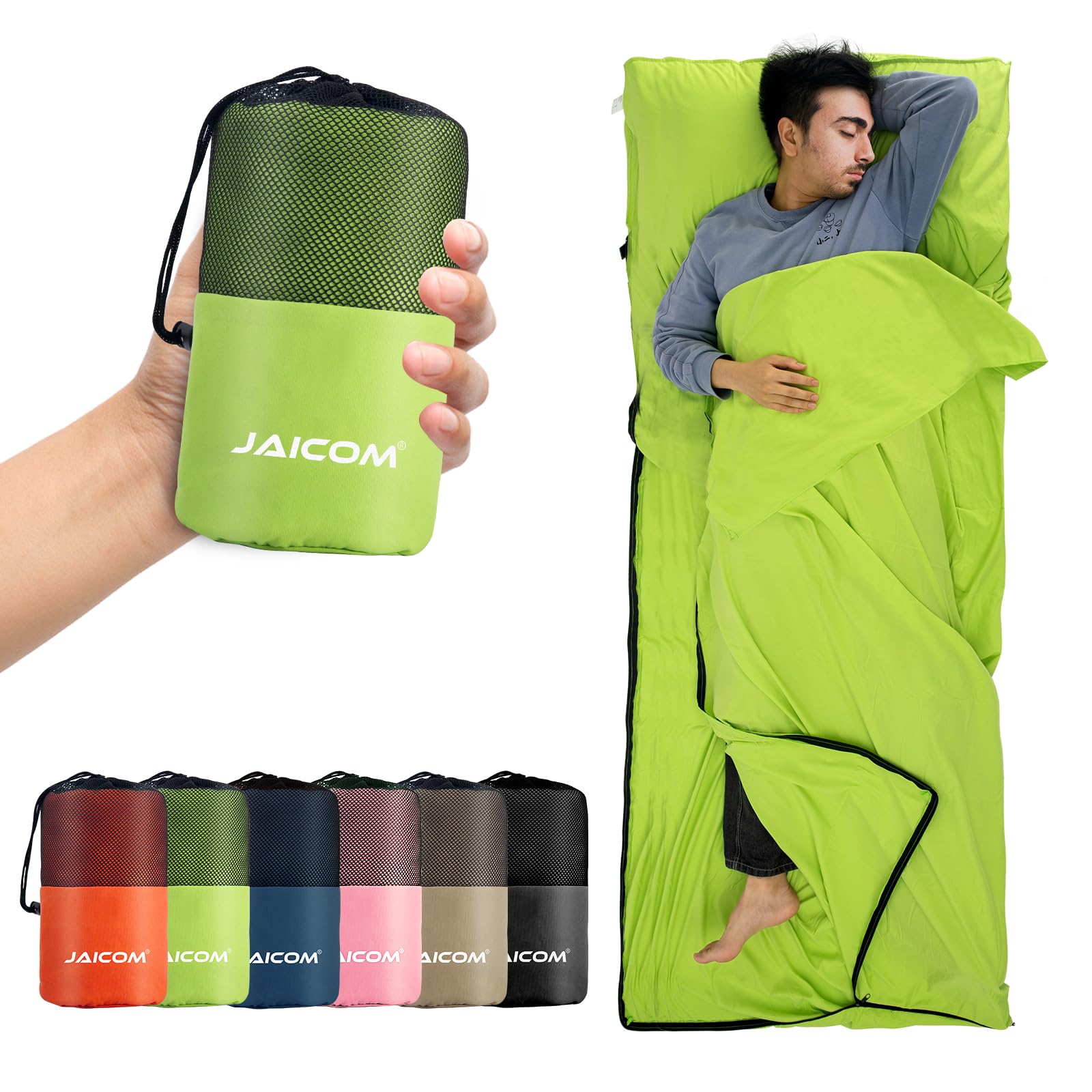 Jaicom Sacco Lenzuolo da Viaggio Ultraleggero 220x90cm