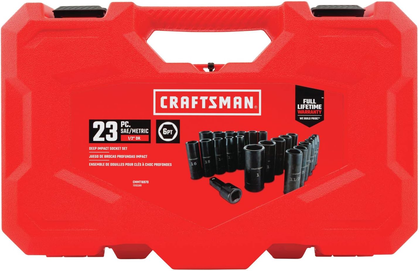 CRAFTSMAN Deep Impact Socket Set, SAE, 1/2-Inch, 23 Pieces (CMMT16970) - immagine 2