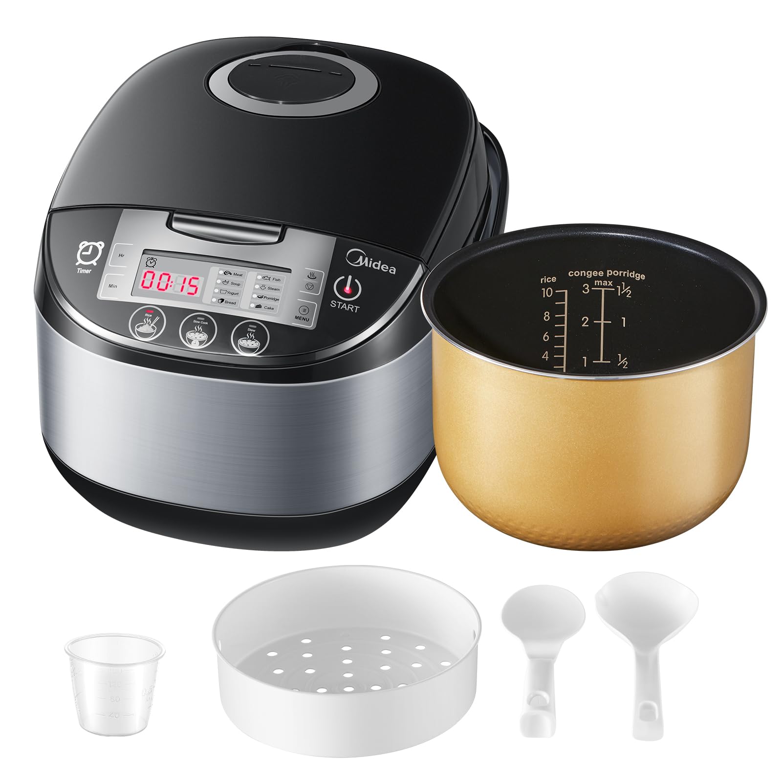 Midea Cuociriso Multicooker 1.8L con 11 Programmi