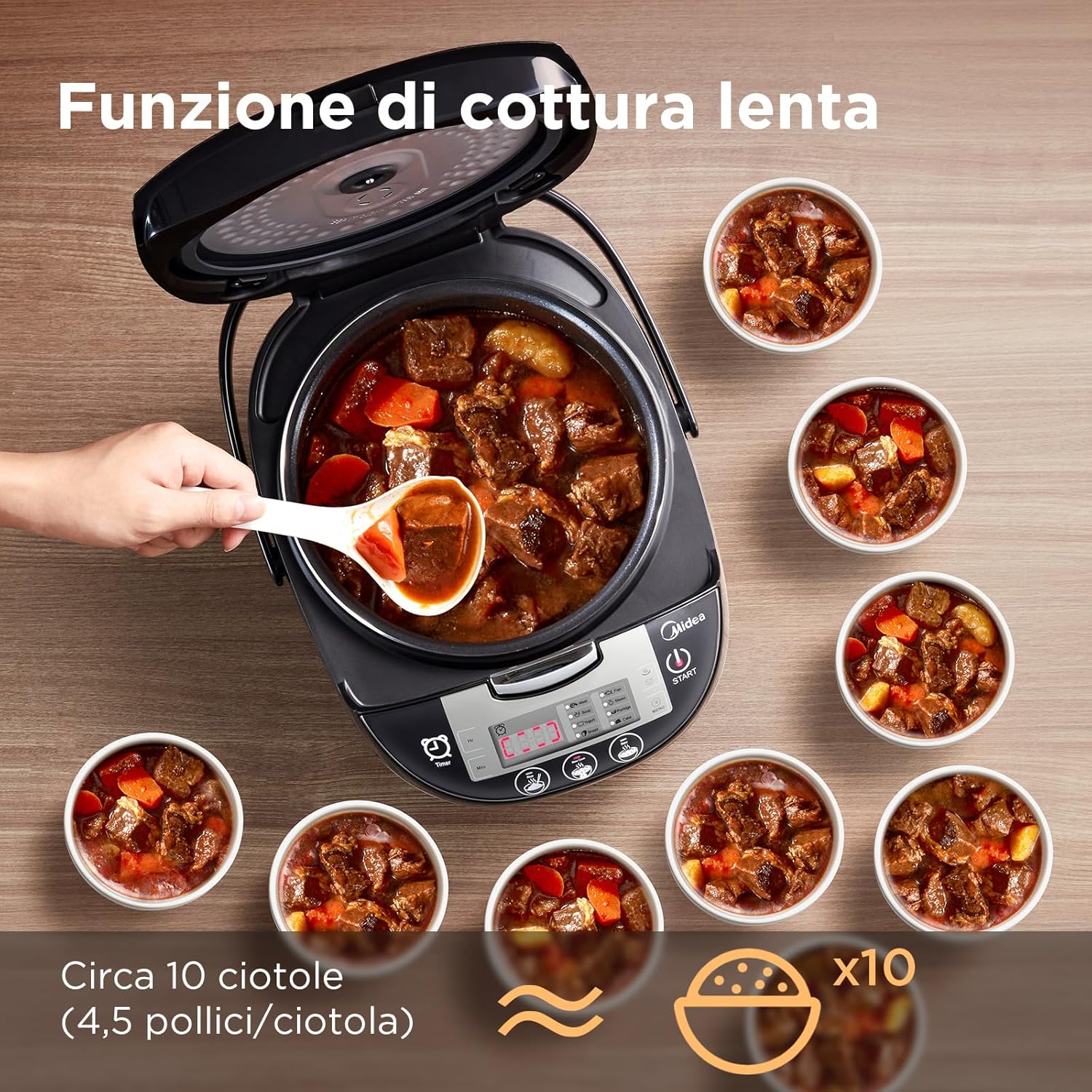 Midea Cuociriso Multicooker 1.8L con 11 Programmi - immagine 5