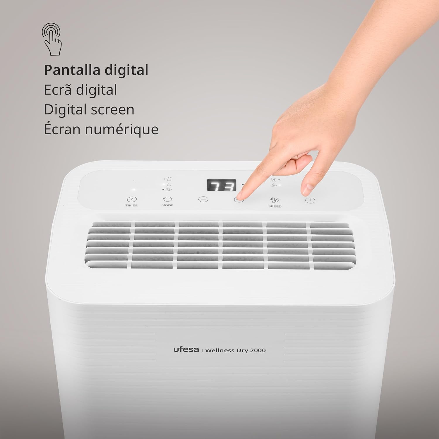 Ufesa Wellness Dry 2000 Deumidificatore, 2 velocità, Bianco - immagine 3