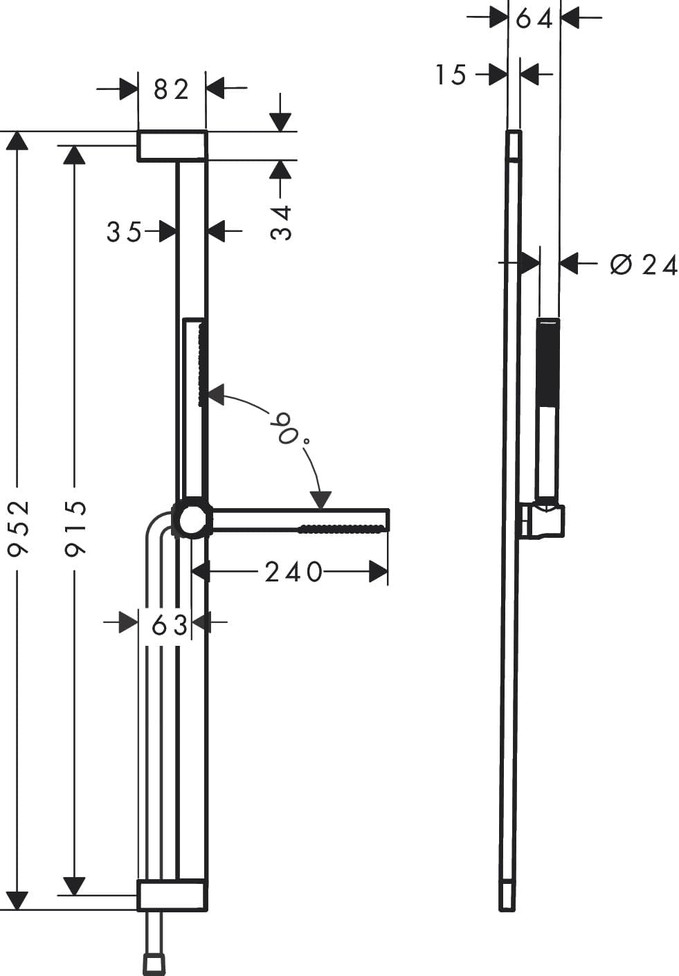 Hansgrohe Pulsify S - Set Doccetta EcoSmart PowderRain, Nero Opaco - immagine 6