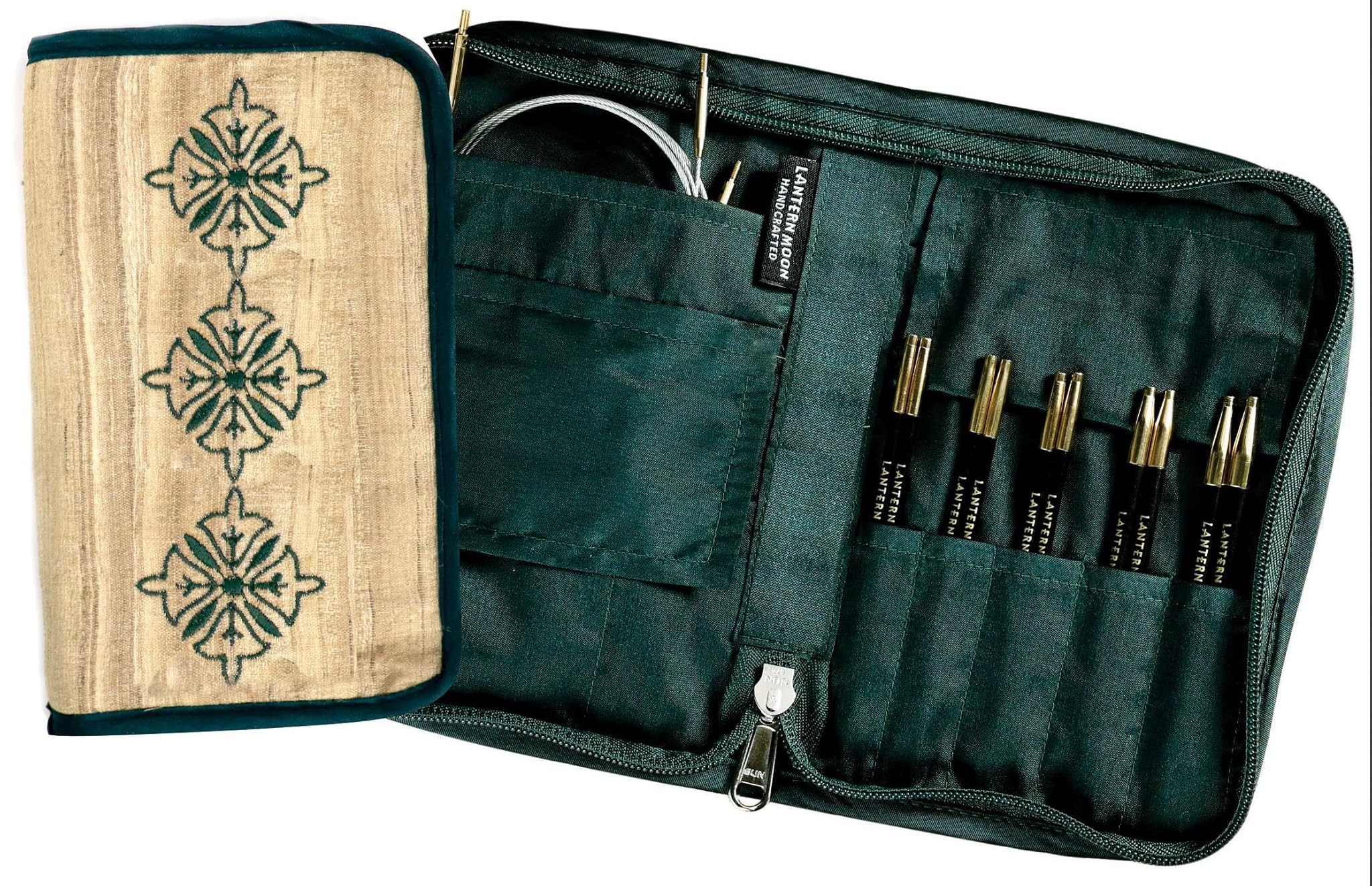 Lantern Moon Intercambiabile Ago Impostato, Legno, Verde, 13cm