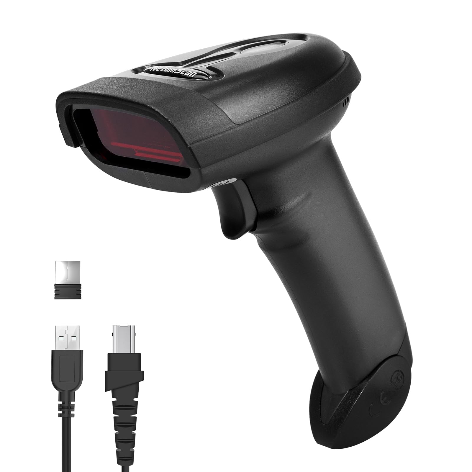 NetumScan Wireless Barcode Scanner 2 in 1 (2.4G Wireless & USB Wired ...