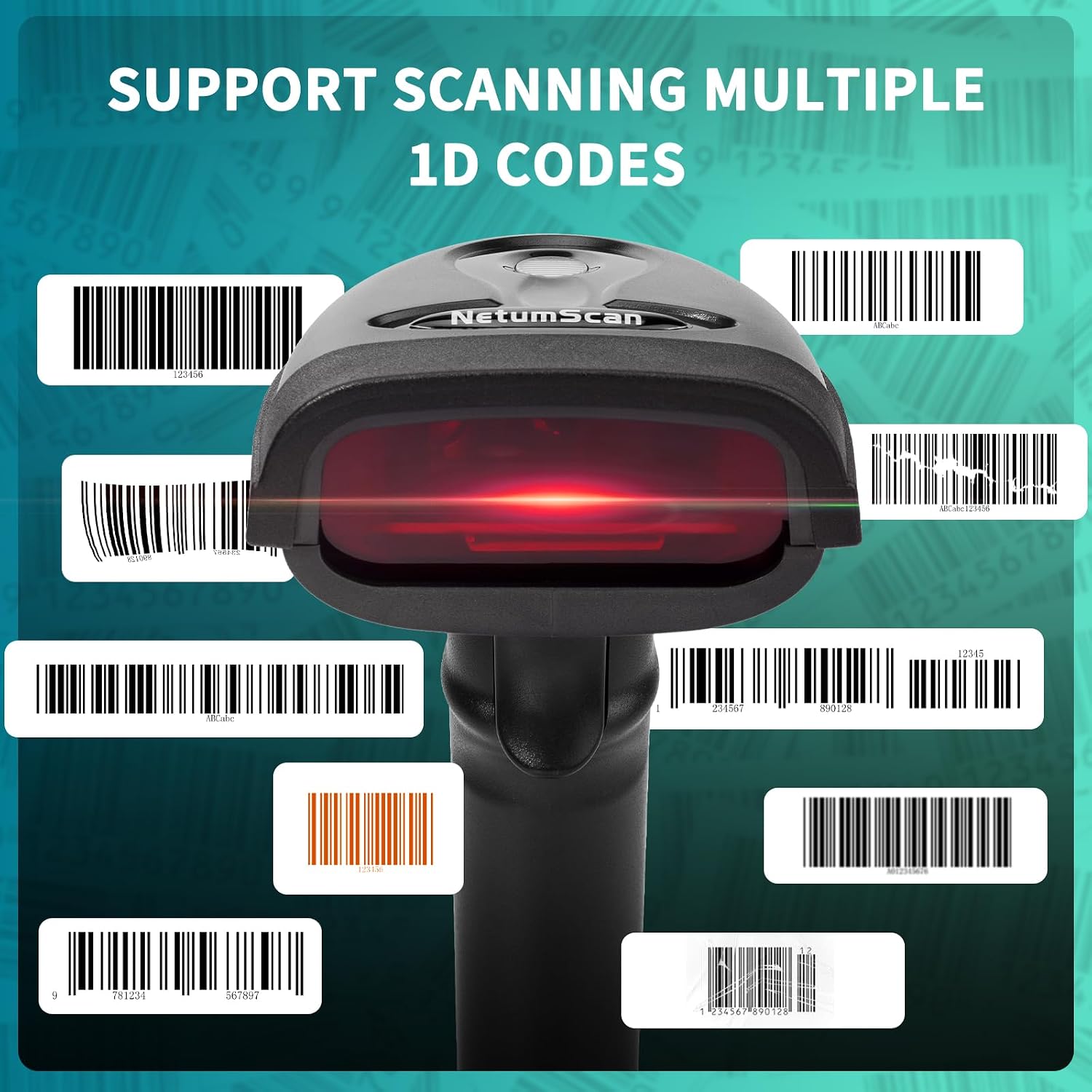 NetumScan Wireless Barcode Scanner 2 in 1 (2.4G Wireless & USB Wired ...