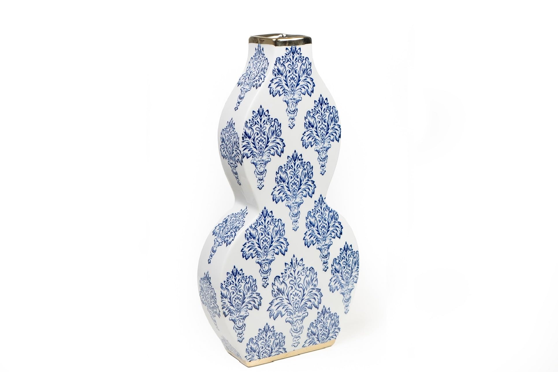 FLORERO PORCELANA AZUL/BLANCO