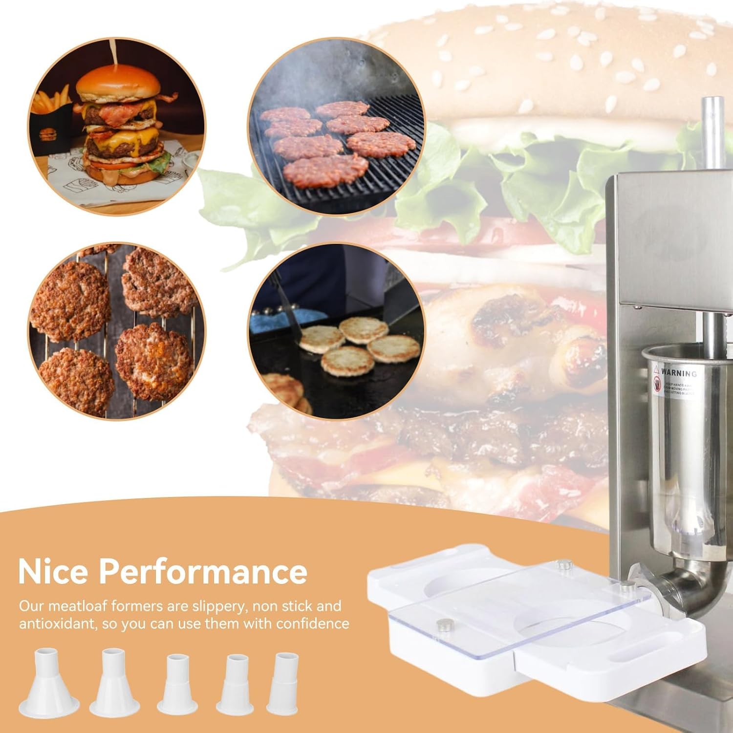 Macchina per Hamburger Automatica con 5 Tubi Adattatore - immagine 2