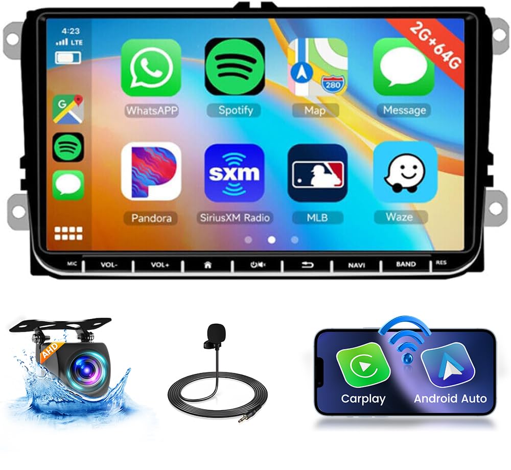 Hikity Android 13 Autoradio 9" per VW Golf, Polo, Passat