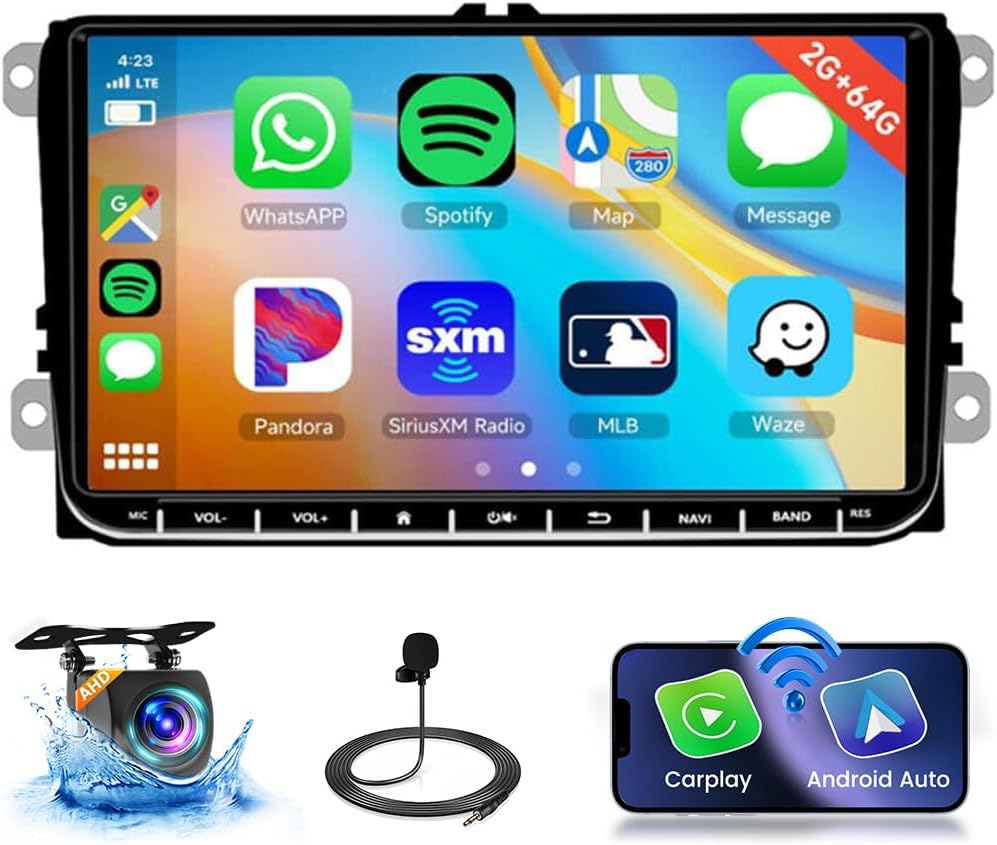 Hikity Android 13 Autoradio 9" per VW Golf, Polo, Passat - immagine 1