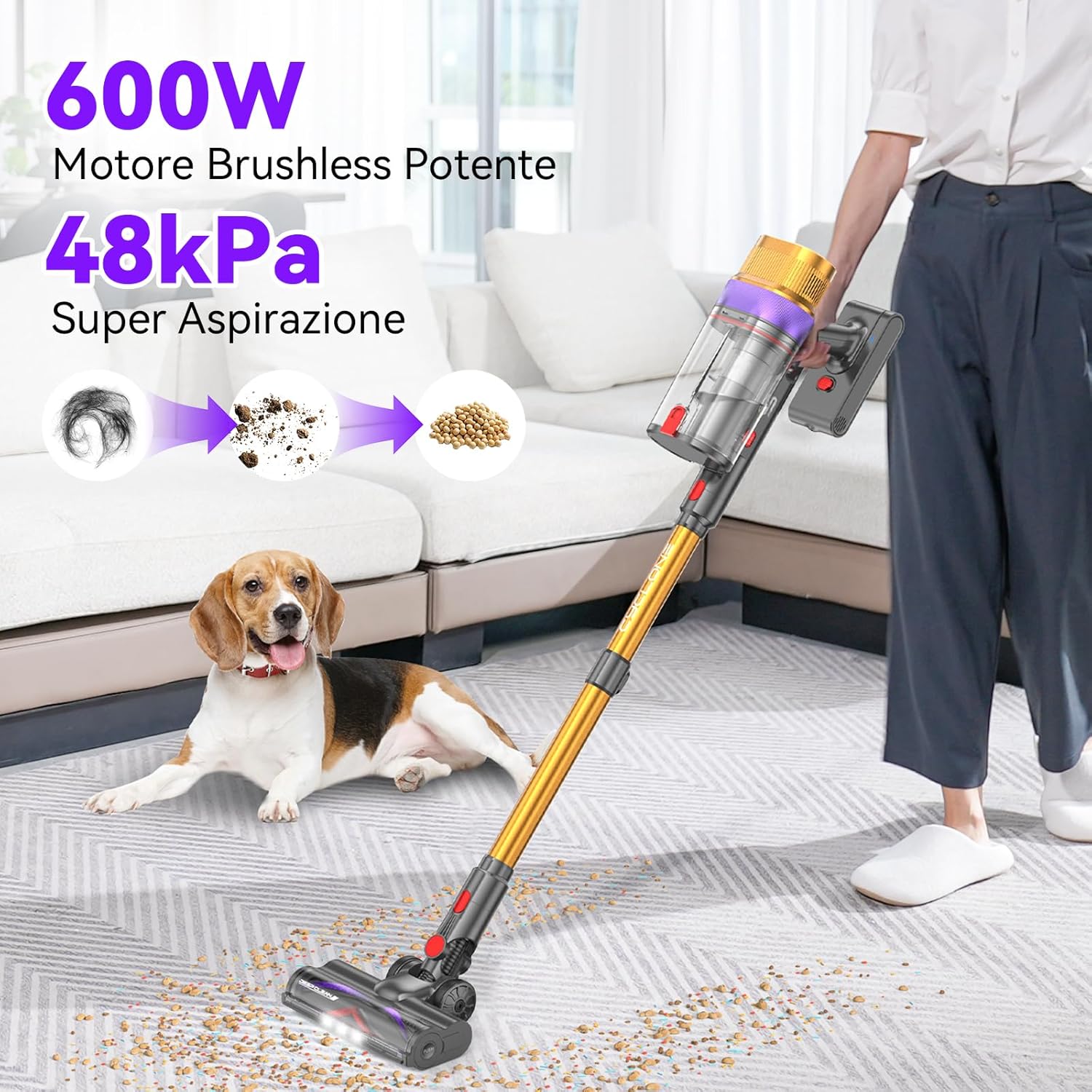 Vistefly V15 Ultra - Aspirapolvere Senza Fili 48KPa 70min - immagine 2