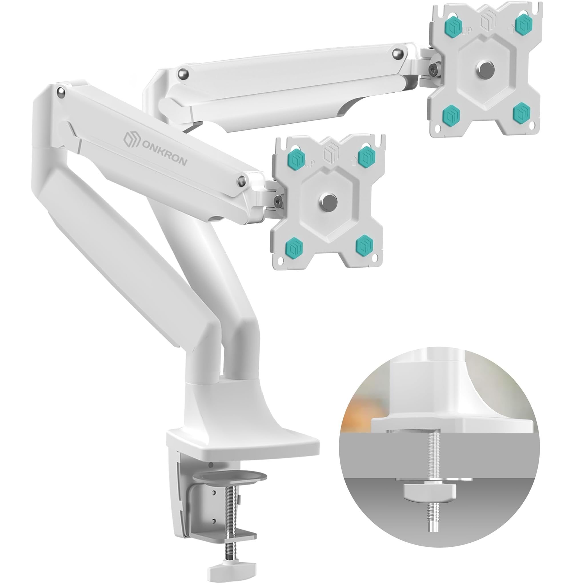 Onkron Supporto Monitor Scrivania 13-32 pollici, Bianco