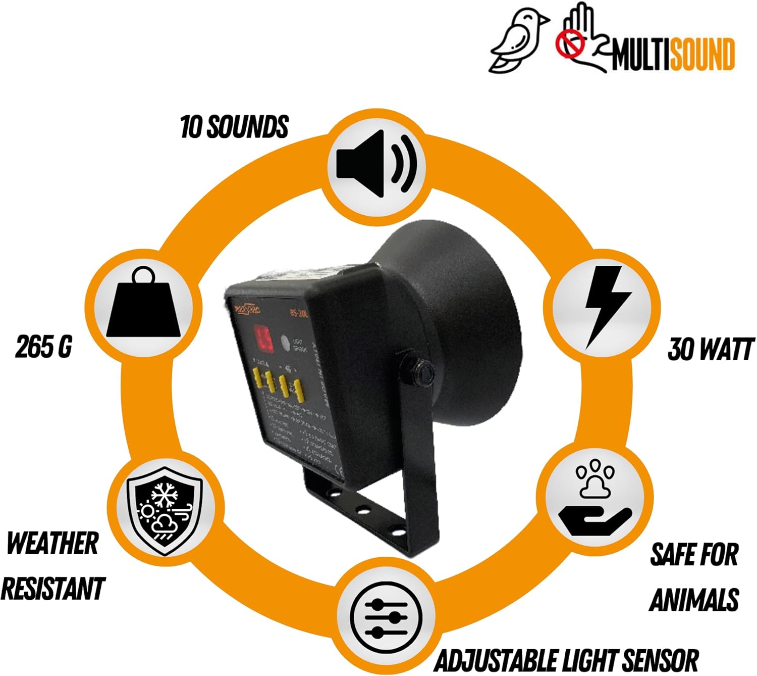 Multisound Dissuasore Acustico Scaccia Animali Selvatici - immagine 4
