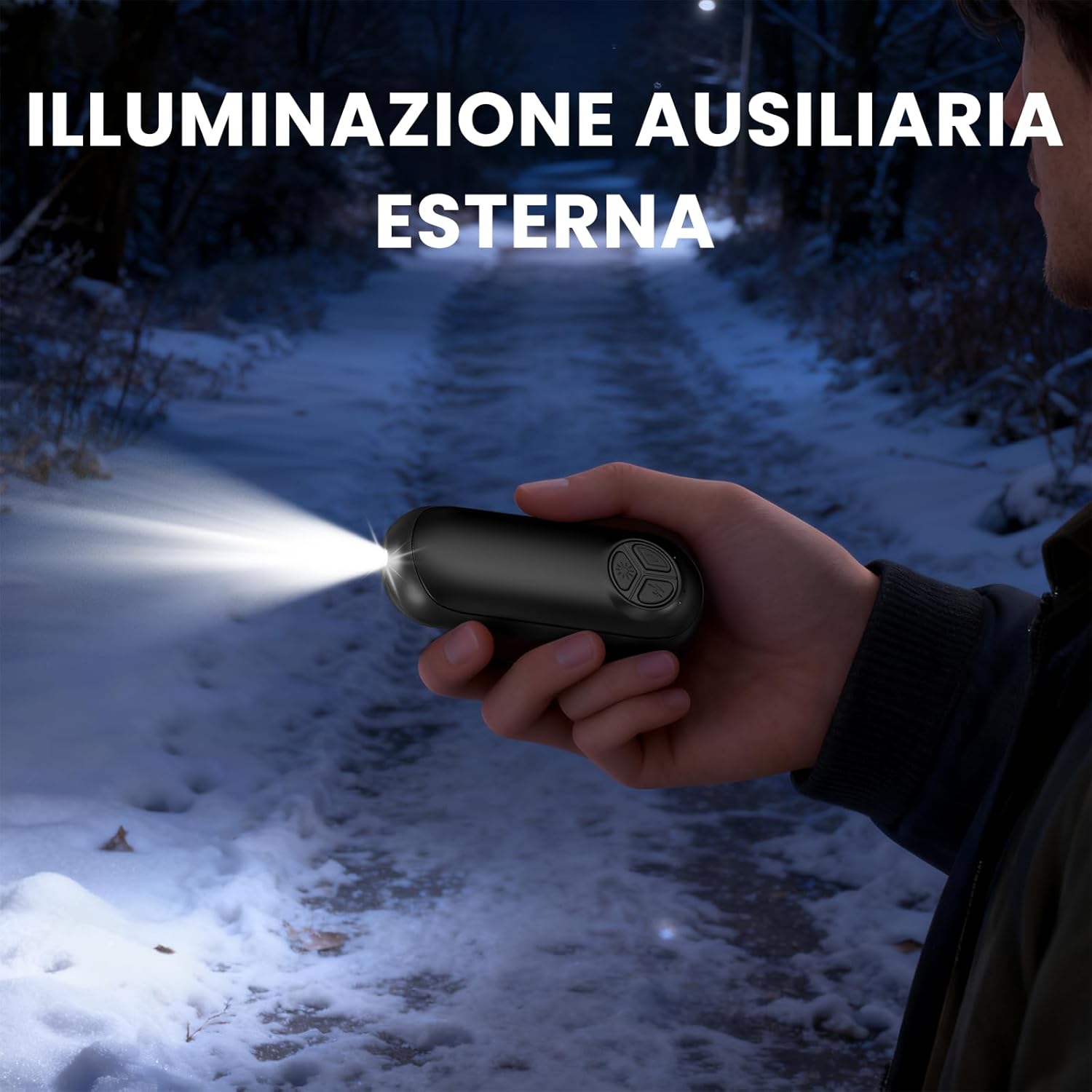 Scaldamani Ricaricabile con Torcia (2 Pack) - immagine 2