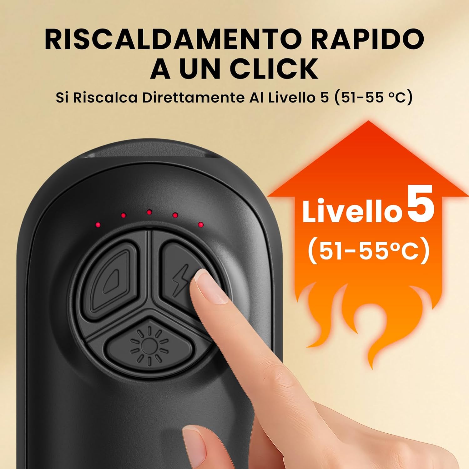 Scaldamani Ricaricabile con Torcia (2 Pack) - immagine 4