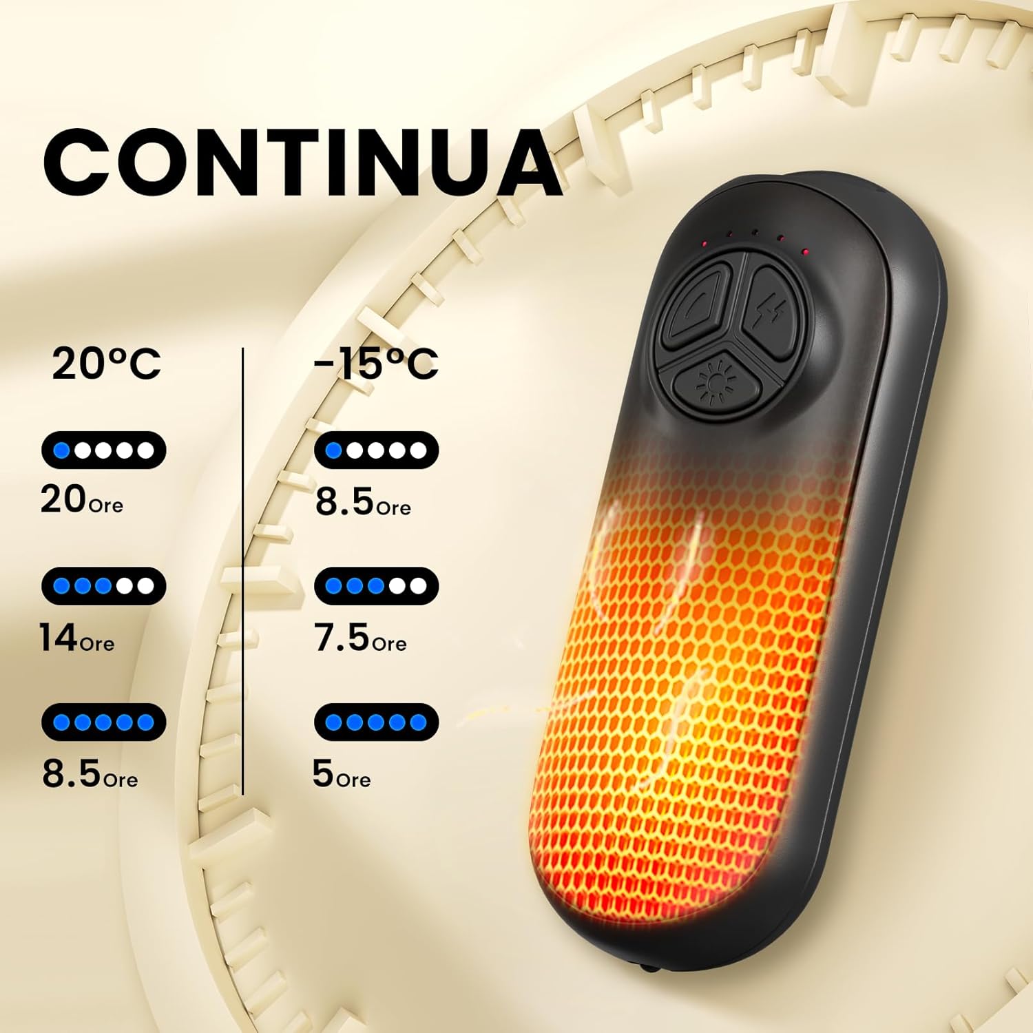 Scaldamani Ricaricabile con Torcia (2 Pack) - immagine 5