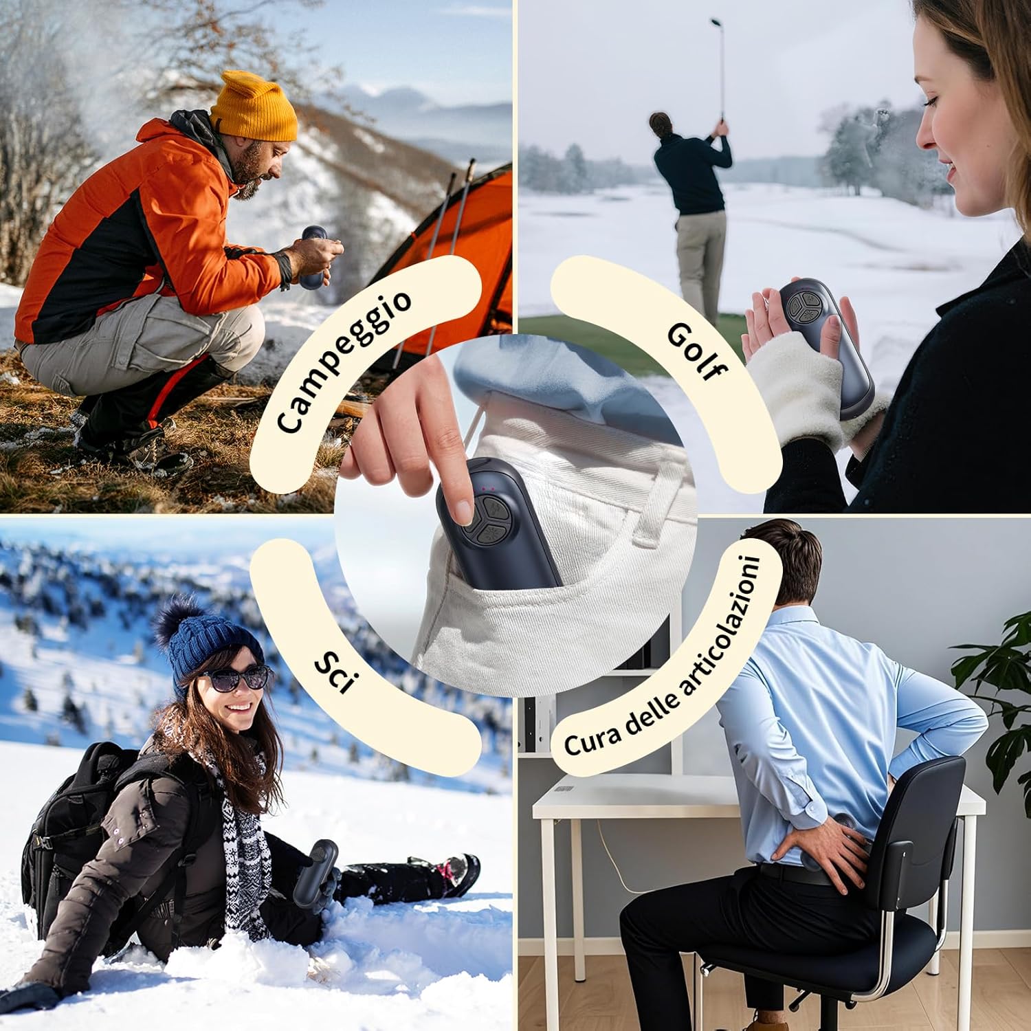 Scaldamani Ricaricabile con Torcia (2 Pack) - immagine 7