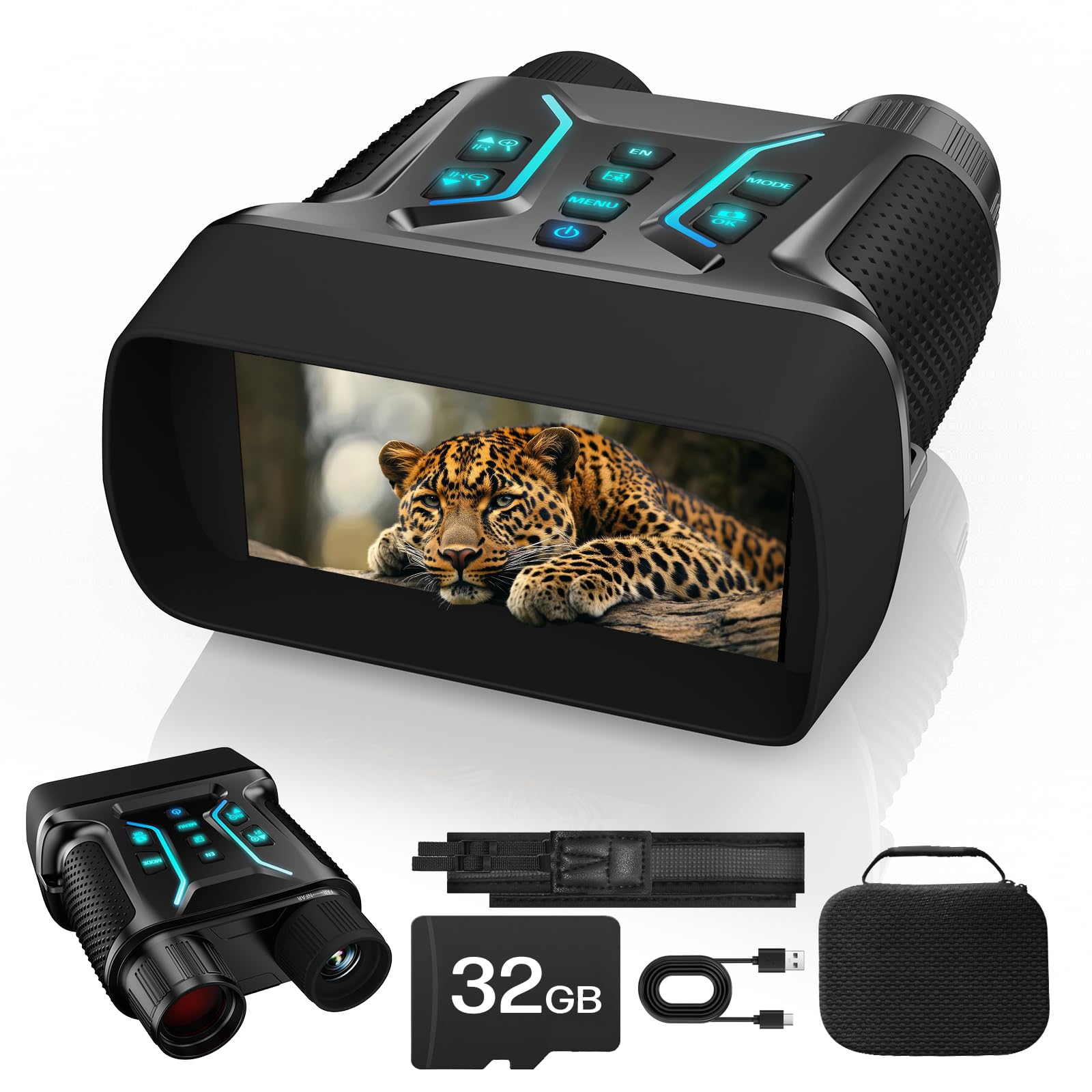 Binocolo Visione Notturna 4K, 36 MP con Zoom Digitale 8X